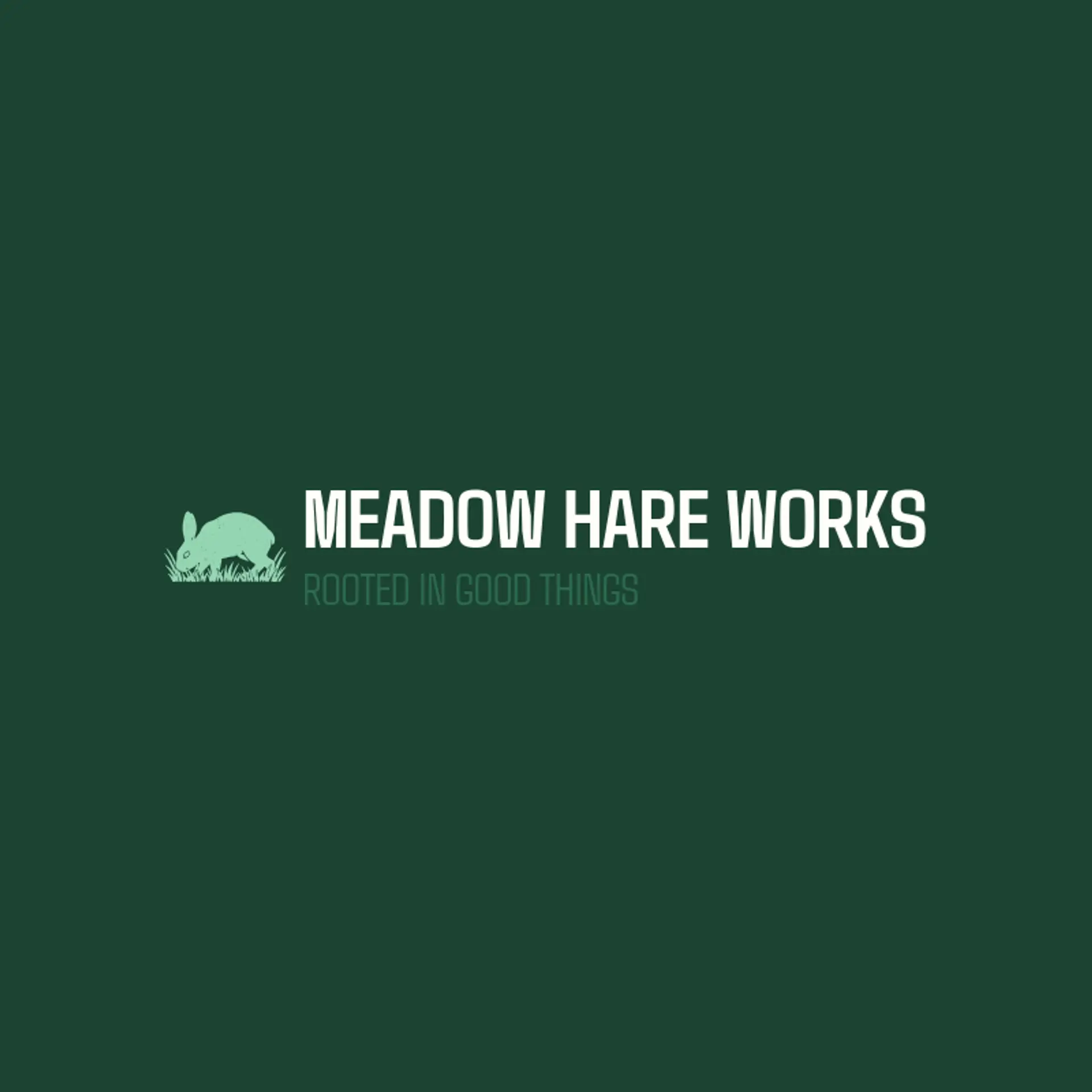 Meadow Hare Works logo for rabbit