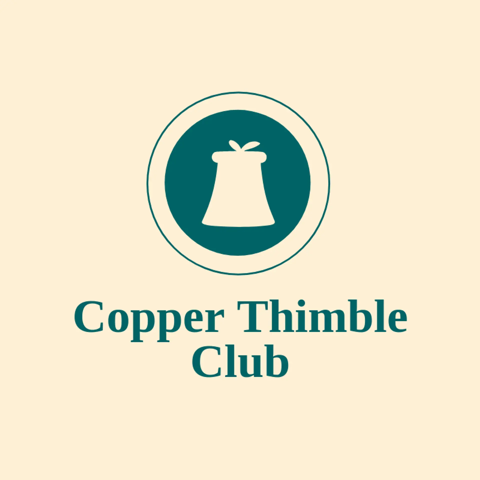 Copper Thimble Club logo for sewing