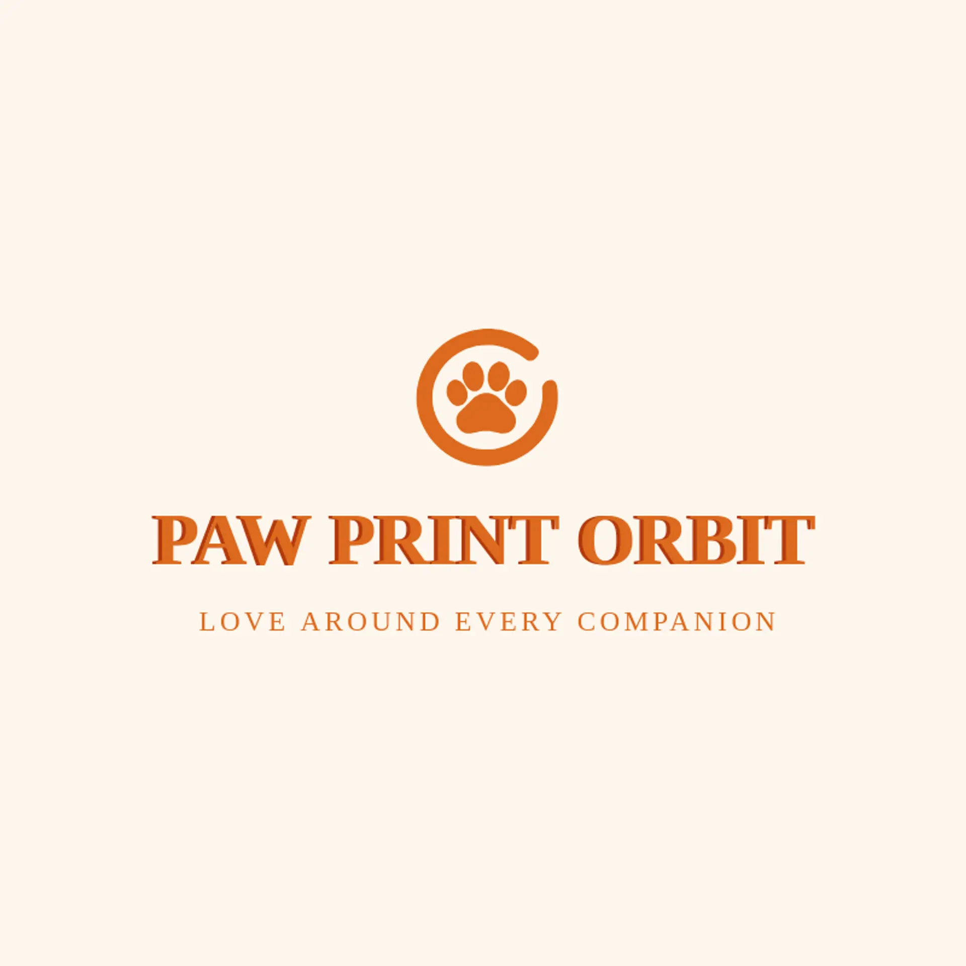 Paw Print Orbit logo for paw print