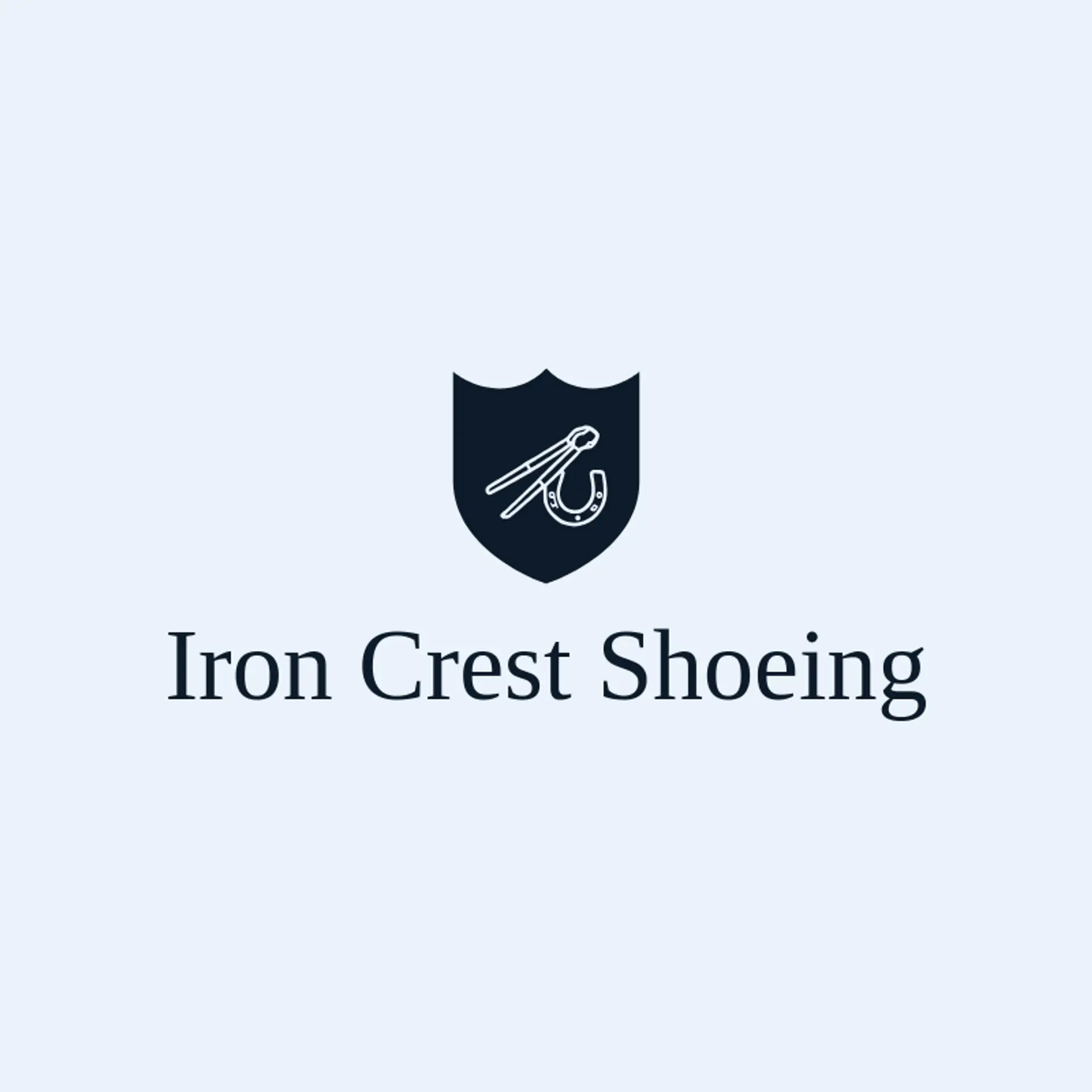 Iron Crest Shoeing logo for farrier