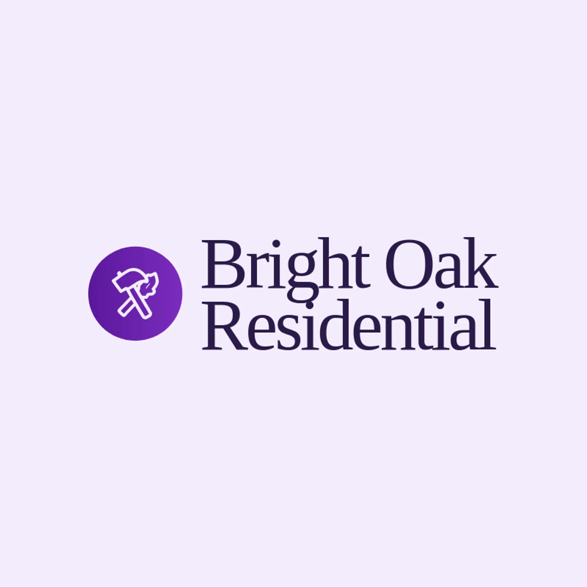Bright Oak Residential logo for home builder