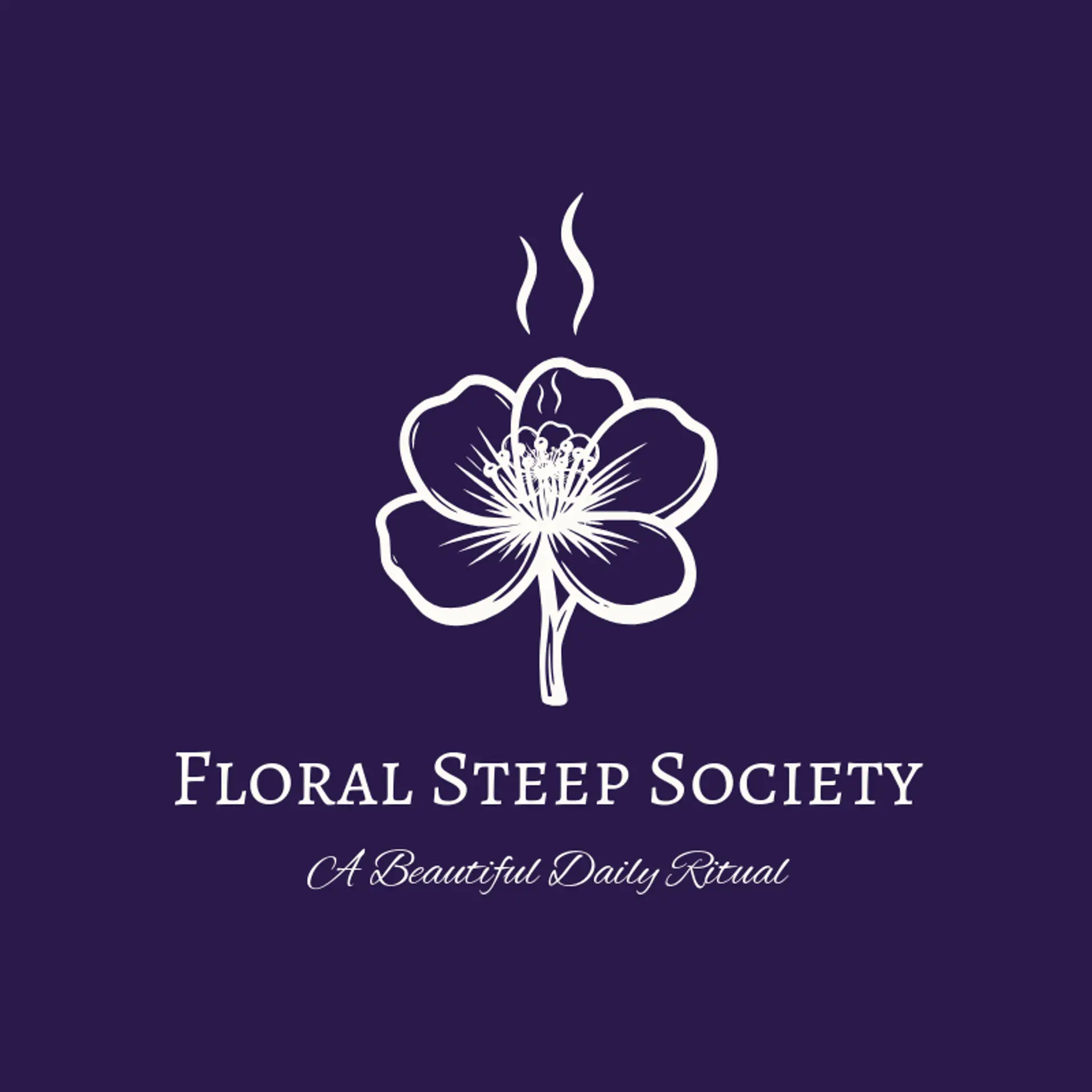 Floral Steep Society logo for tea shop