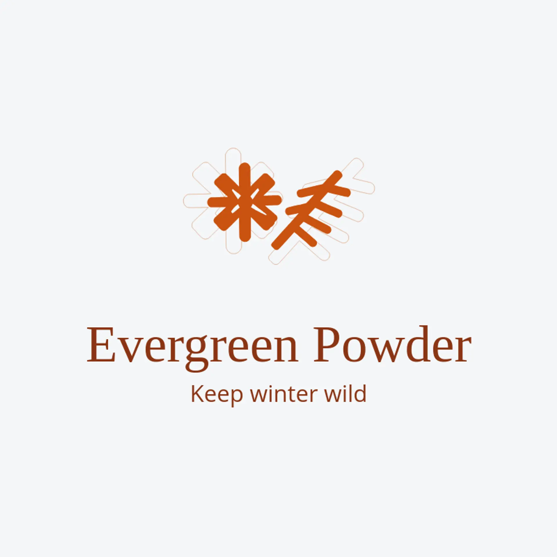 Evergreen Powder logo for snow