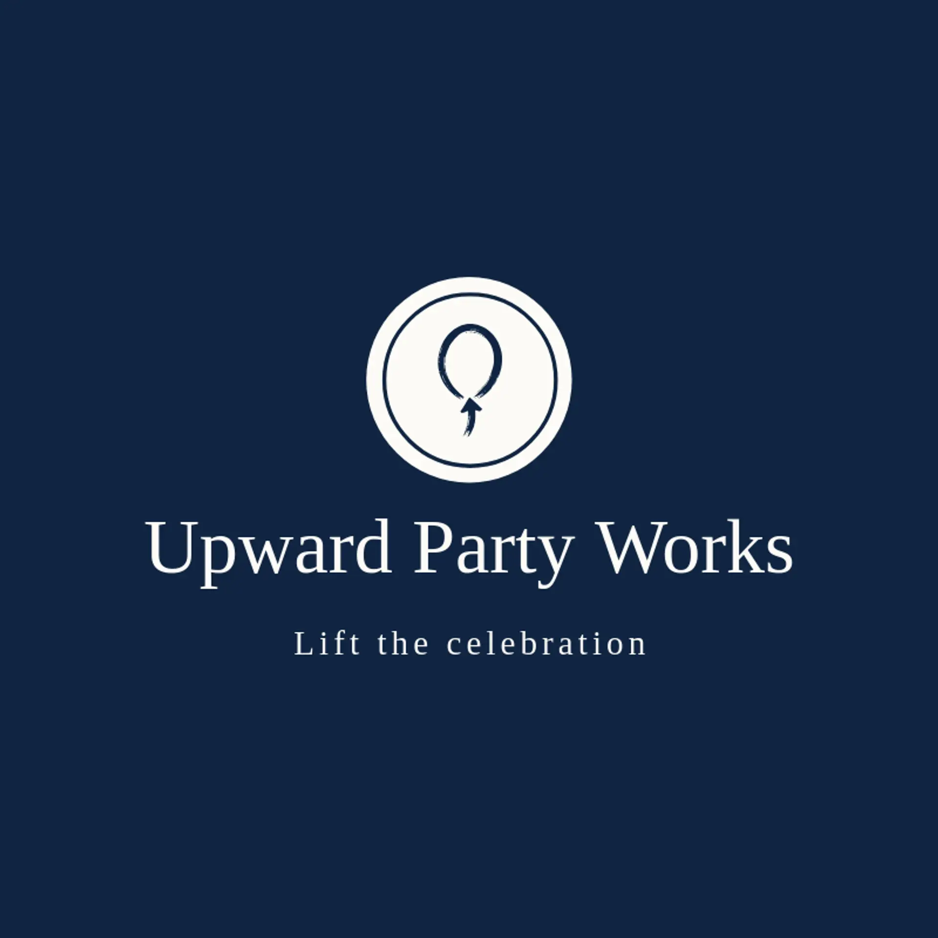 Upward Party Works logo for balloon