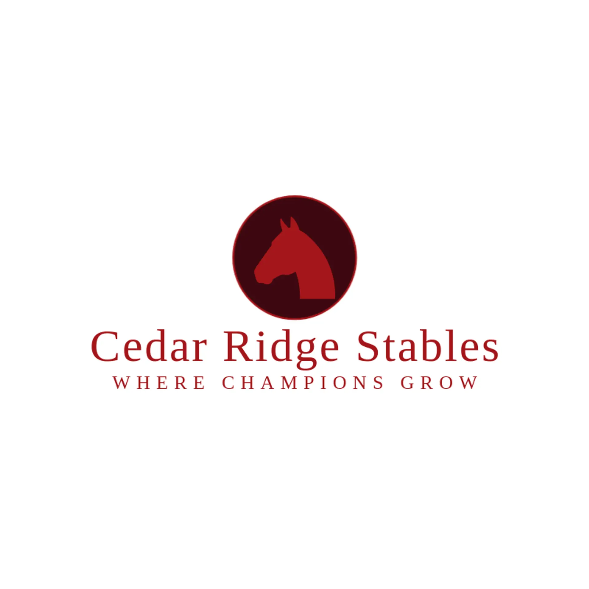 Cedar Ridge Stables logo for horse head