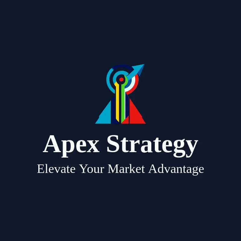 The digital marketing company name Apex Strategy as a branded logo with a color icon