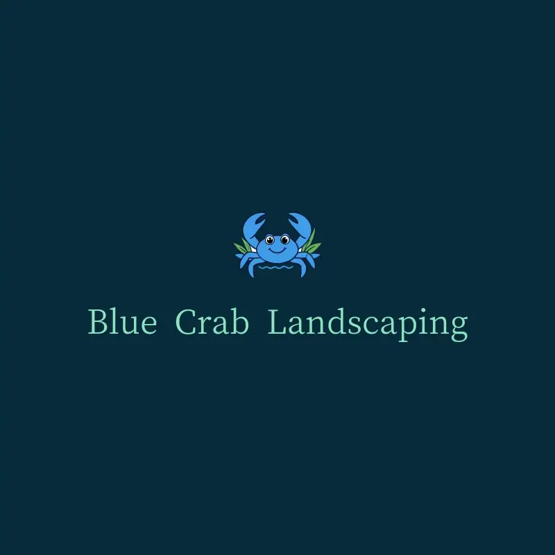 The landscaping name Blue Crab Landscaping as a branded logo with a color icon