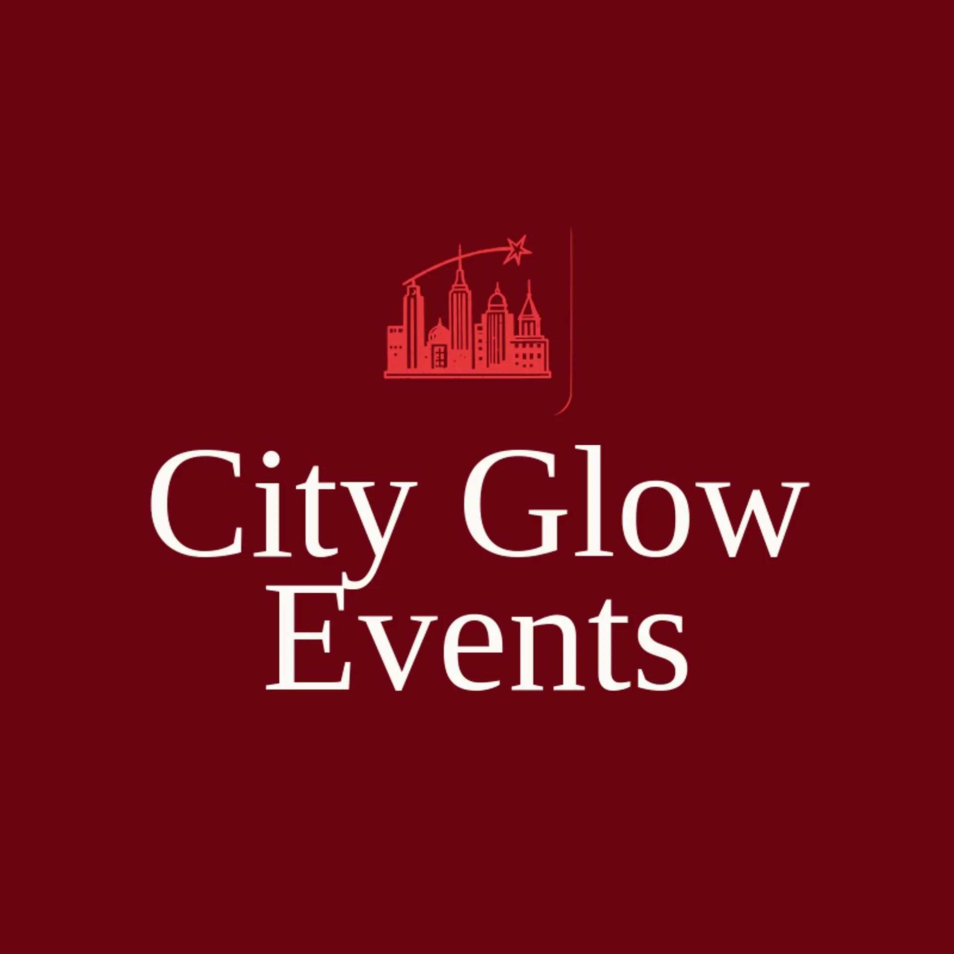 City Glow Events logo for shooting star