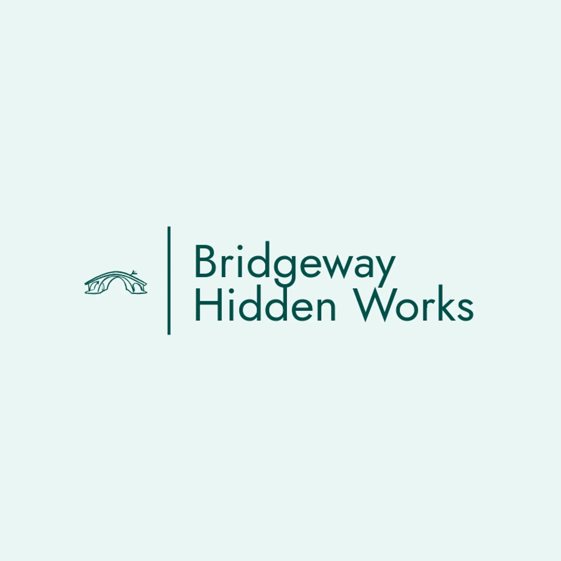 Bridgeway Hidden Works logo for negative space
