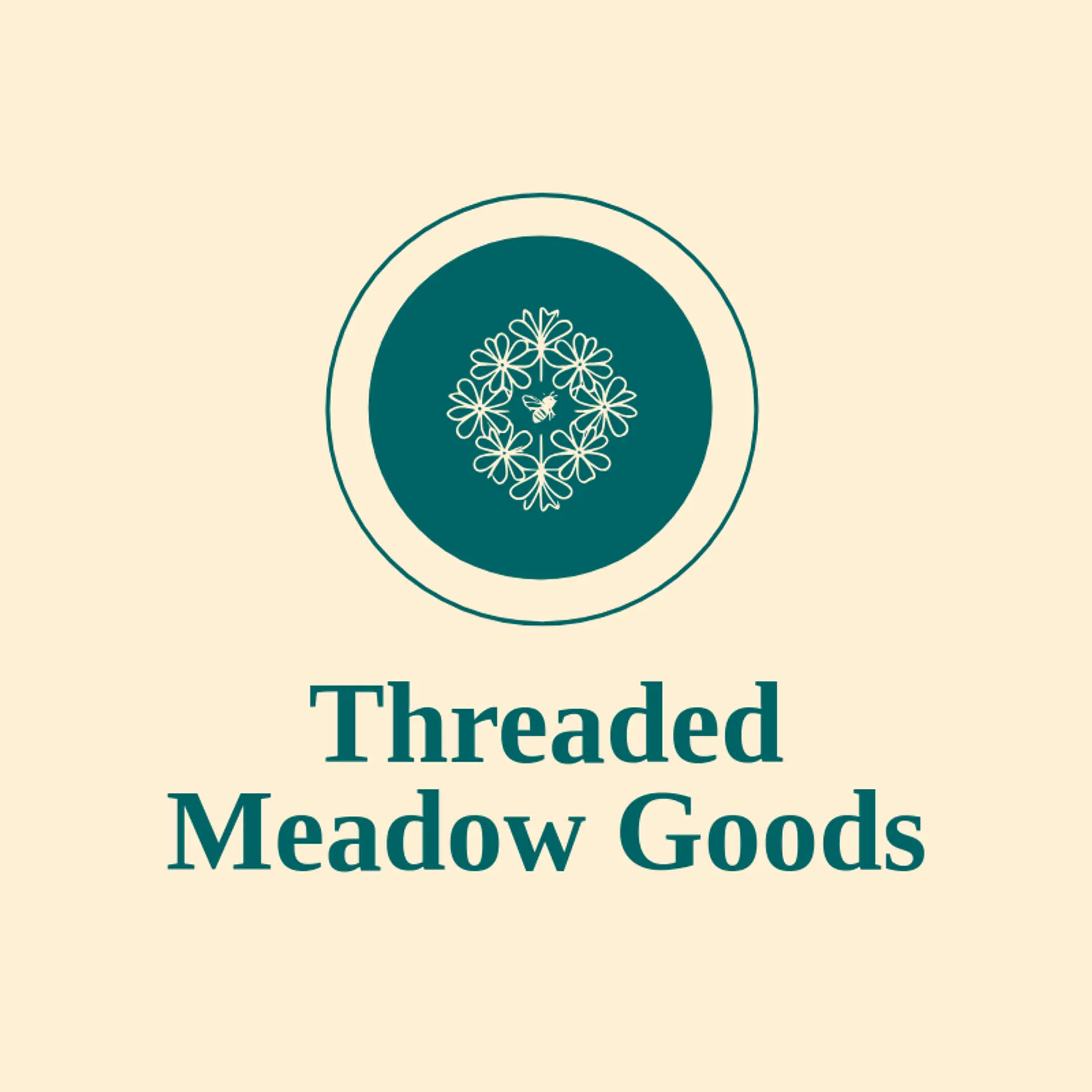 Threaded Meadow Goods logo for fabric