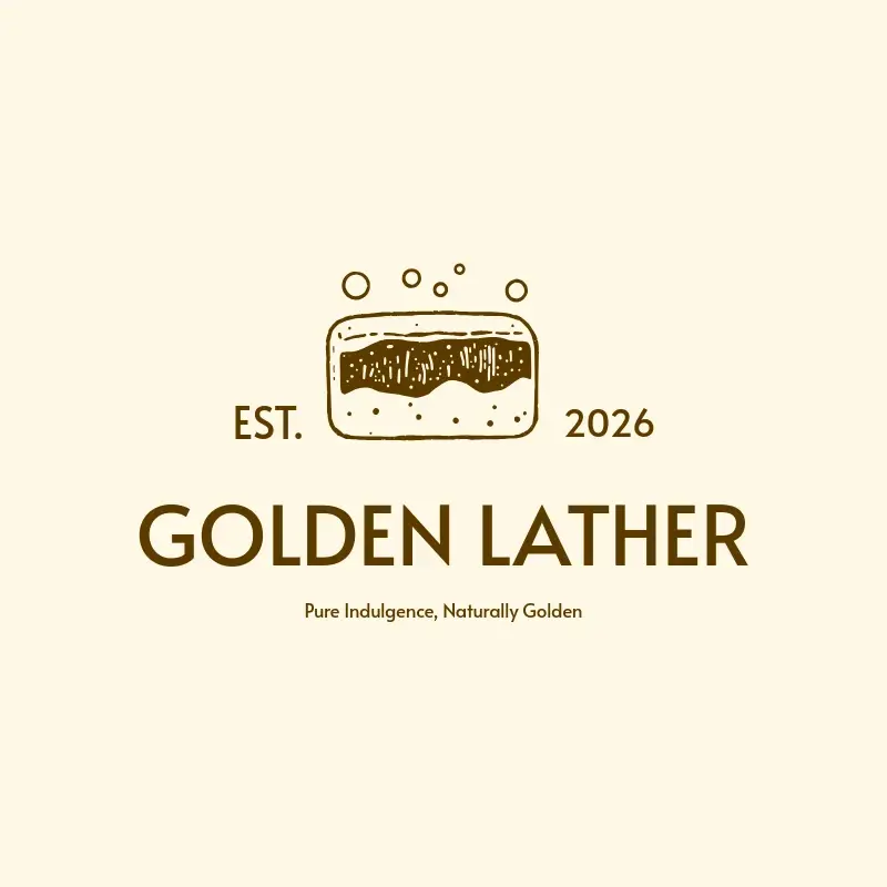 The soap business name Golden Lather as a branded logo with a single color icon