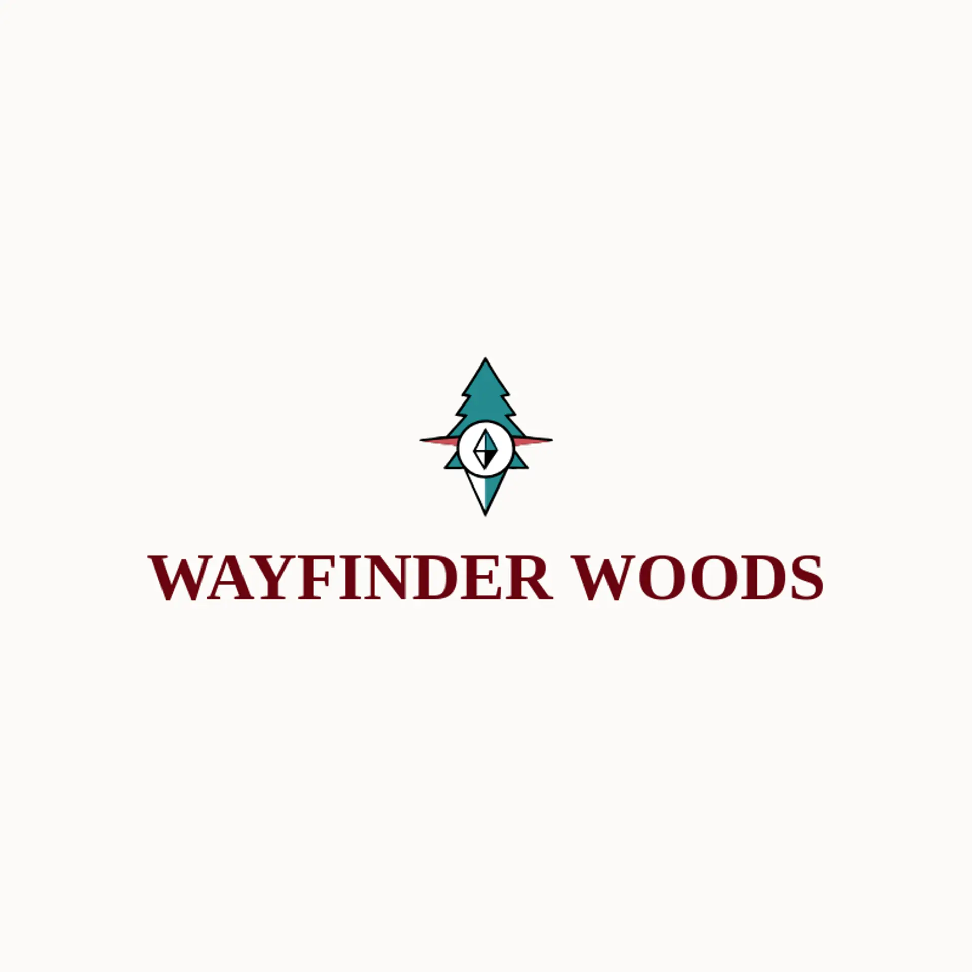 Wayfinder Woods logo for pine tree