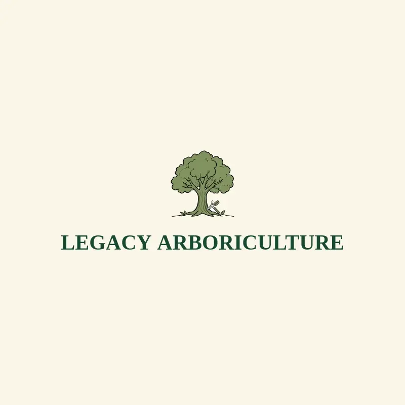 The tree trimming company name Legacy Arboriculture as a branded logo with a color icon