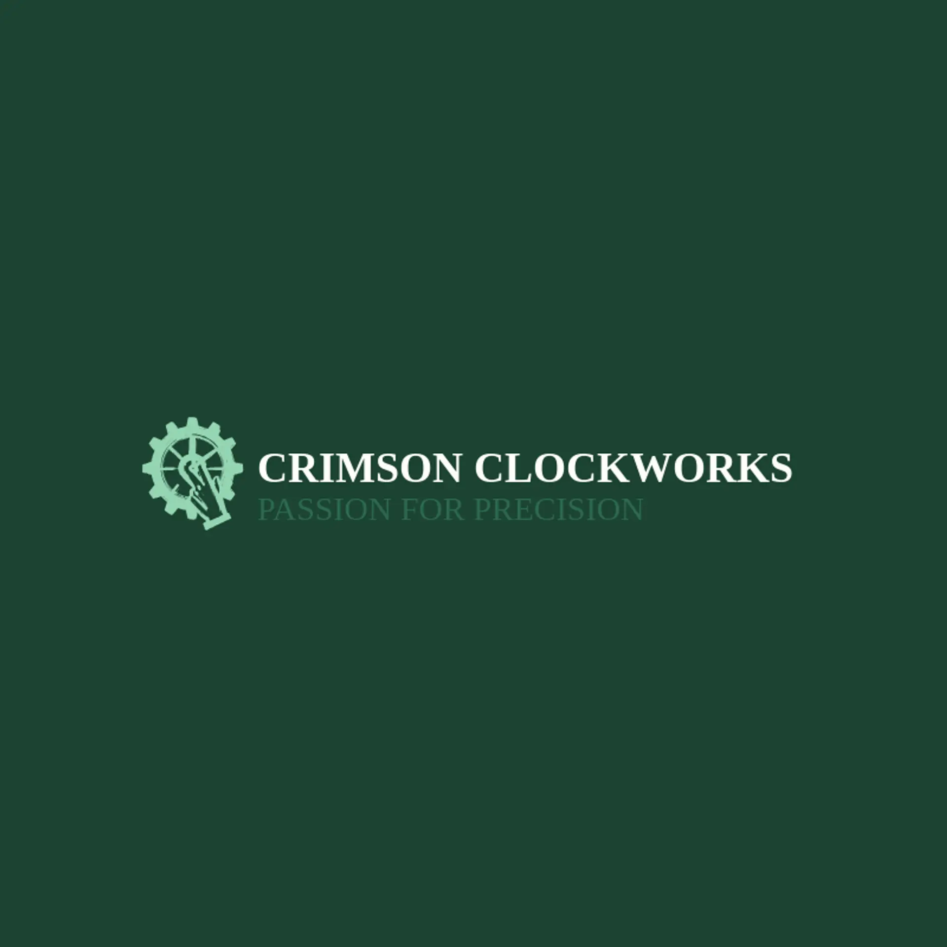 Crimson Clockworks logo for clock