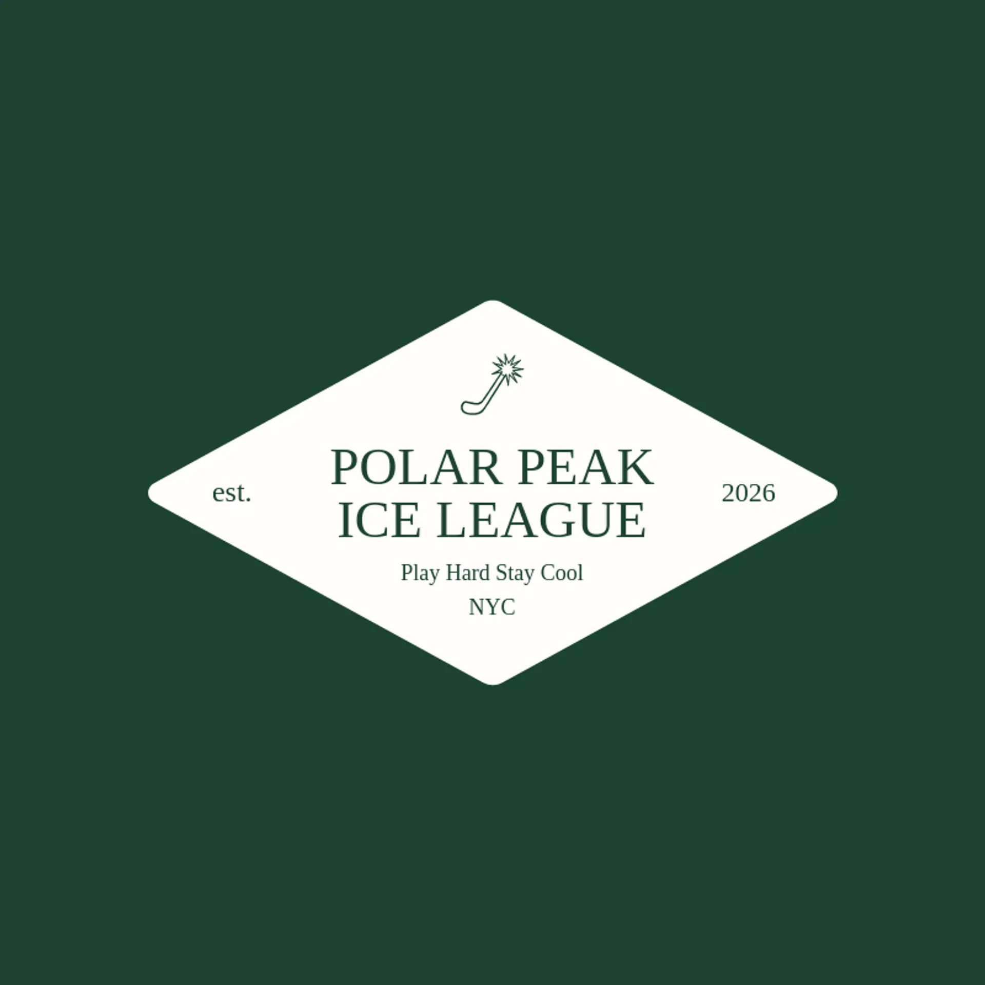 Polar Peak Ice League logo for hockey stick