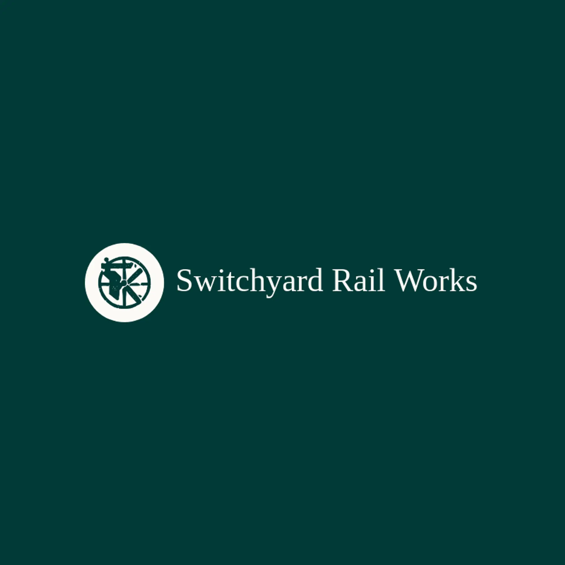 Switchyard Rail Works logo for railroad