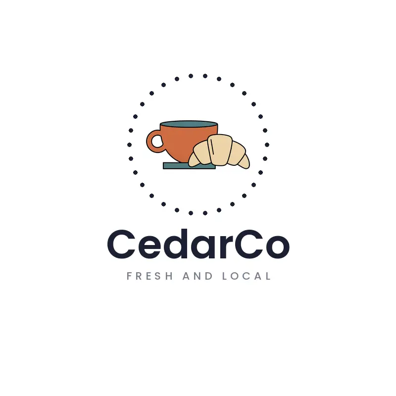 Coffee and croissant logo