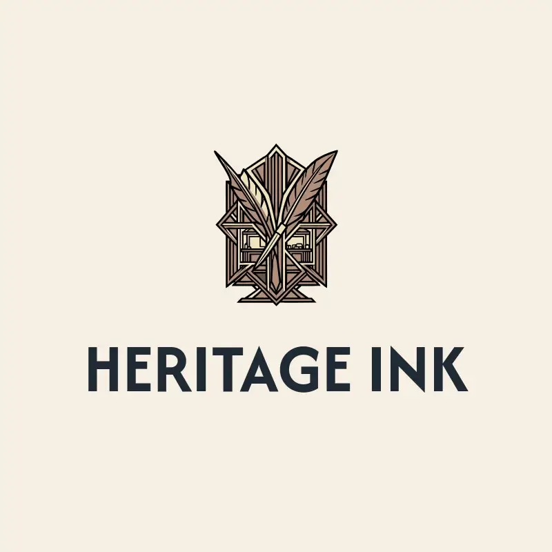 The artist name Heritage Ink as a branded logo with a color icon