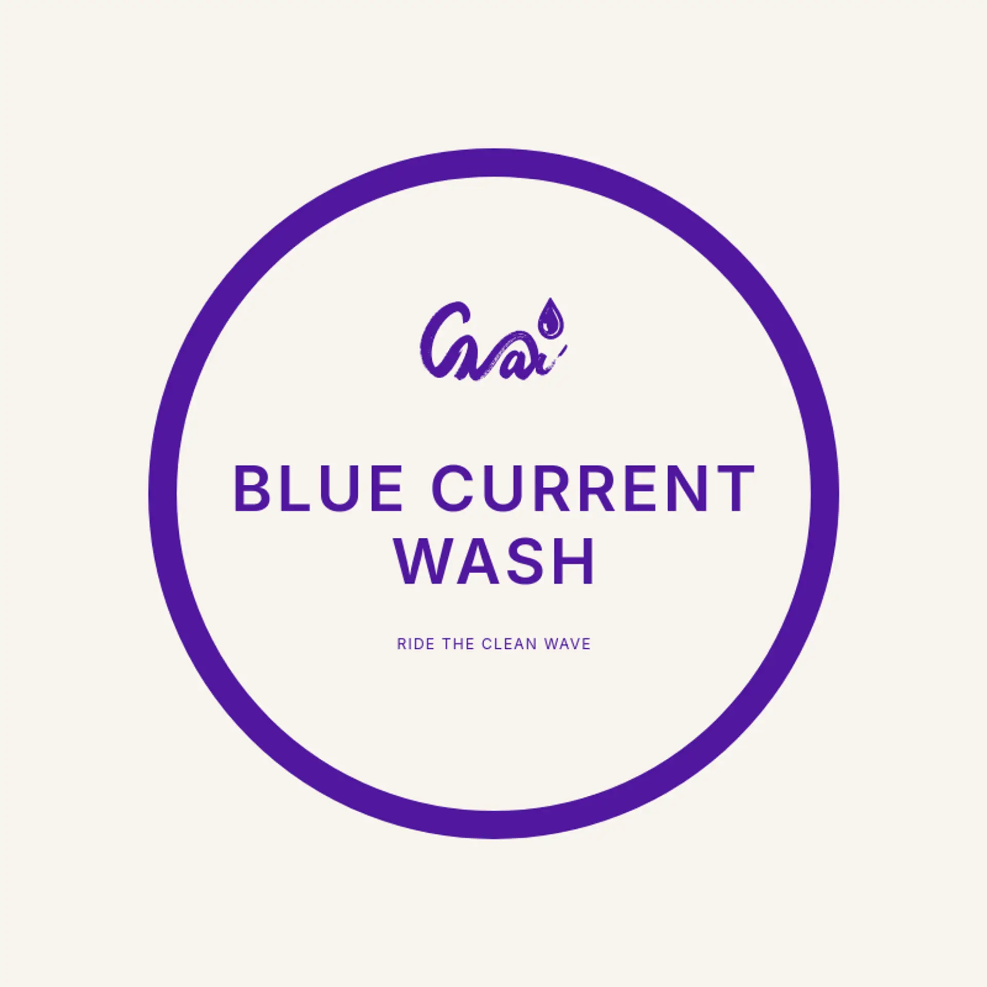 Blue Current Wash logo for car wash