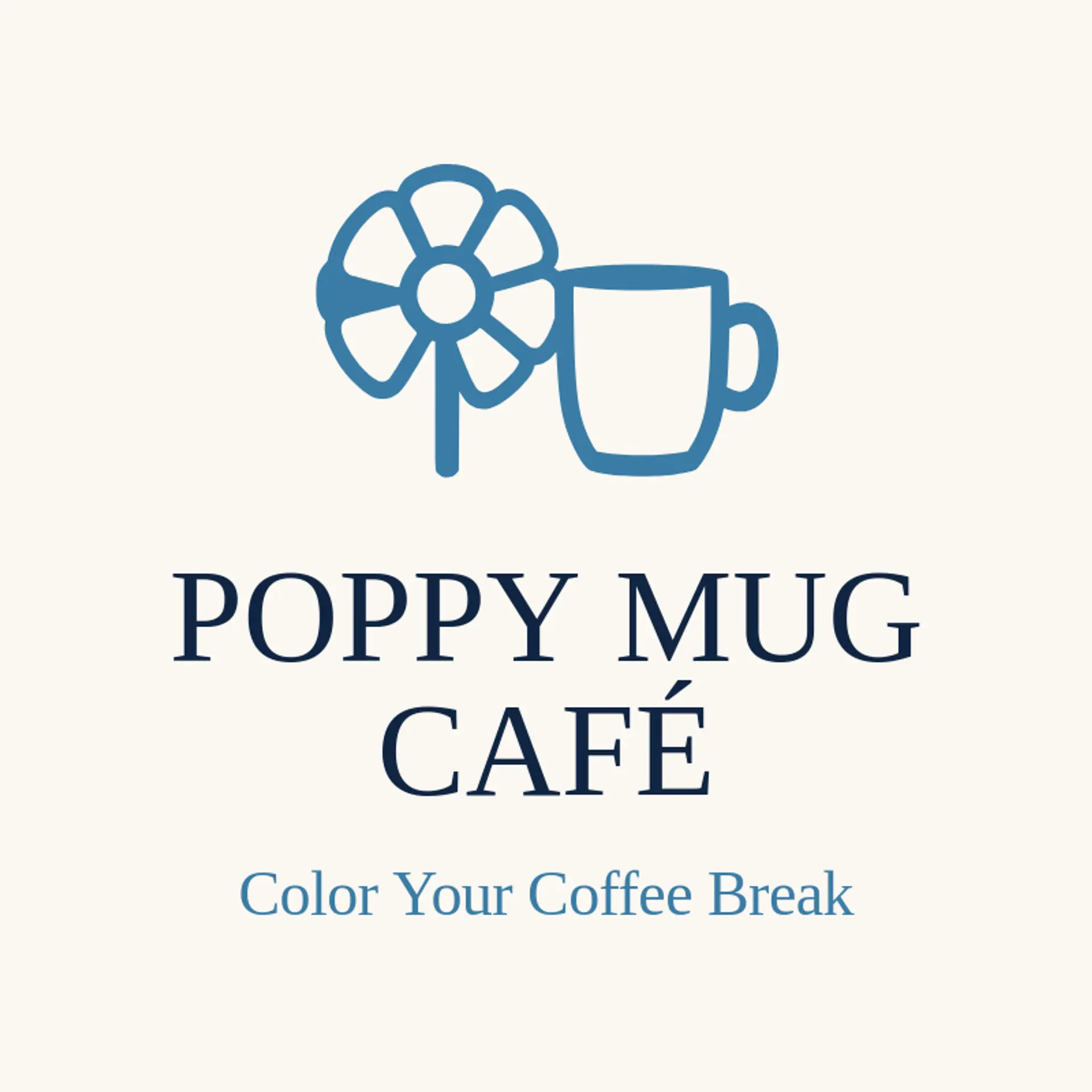Poppy Mug Café logo for coffee cup