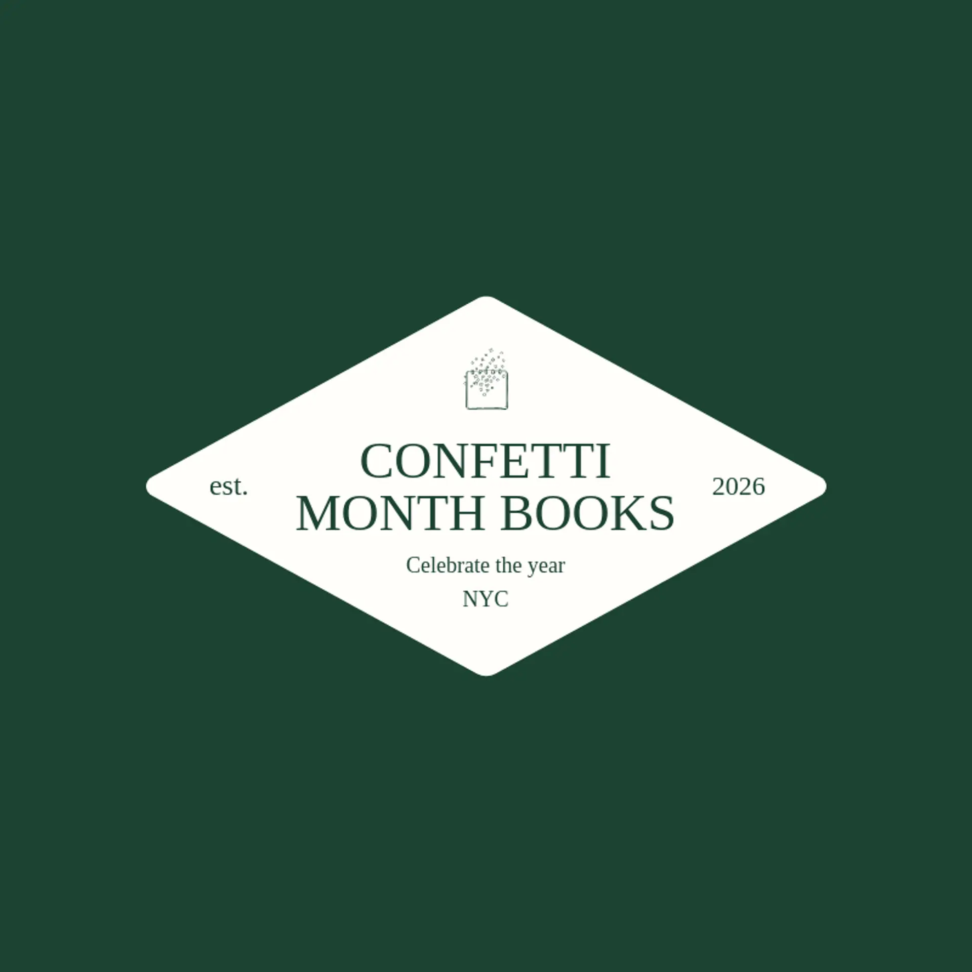 Confetti Month Books logo for calendar