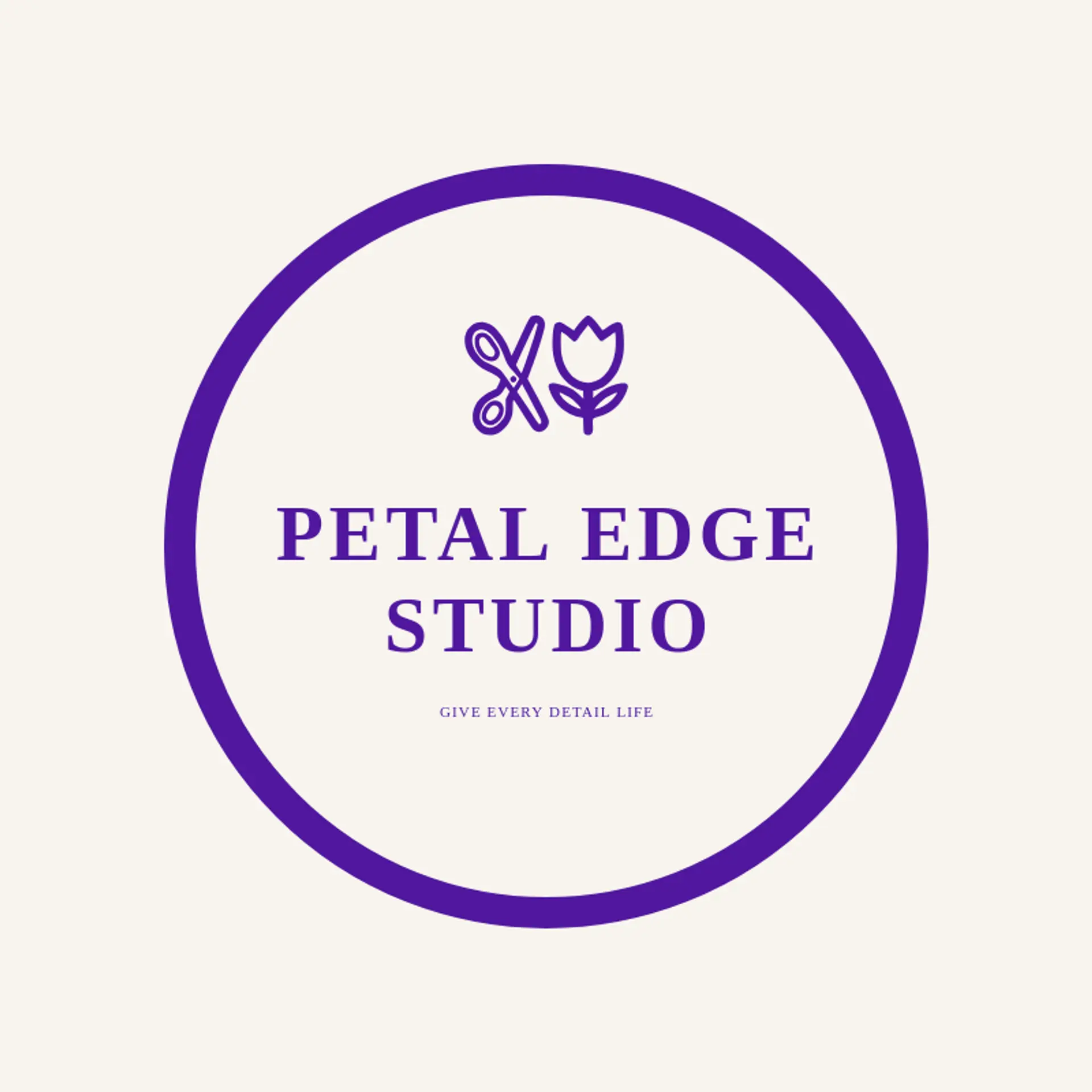 Petal Edge Studio logo for scissors