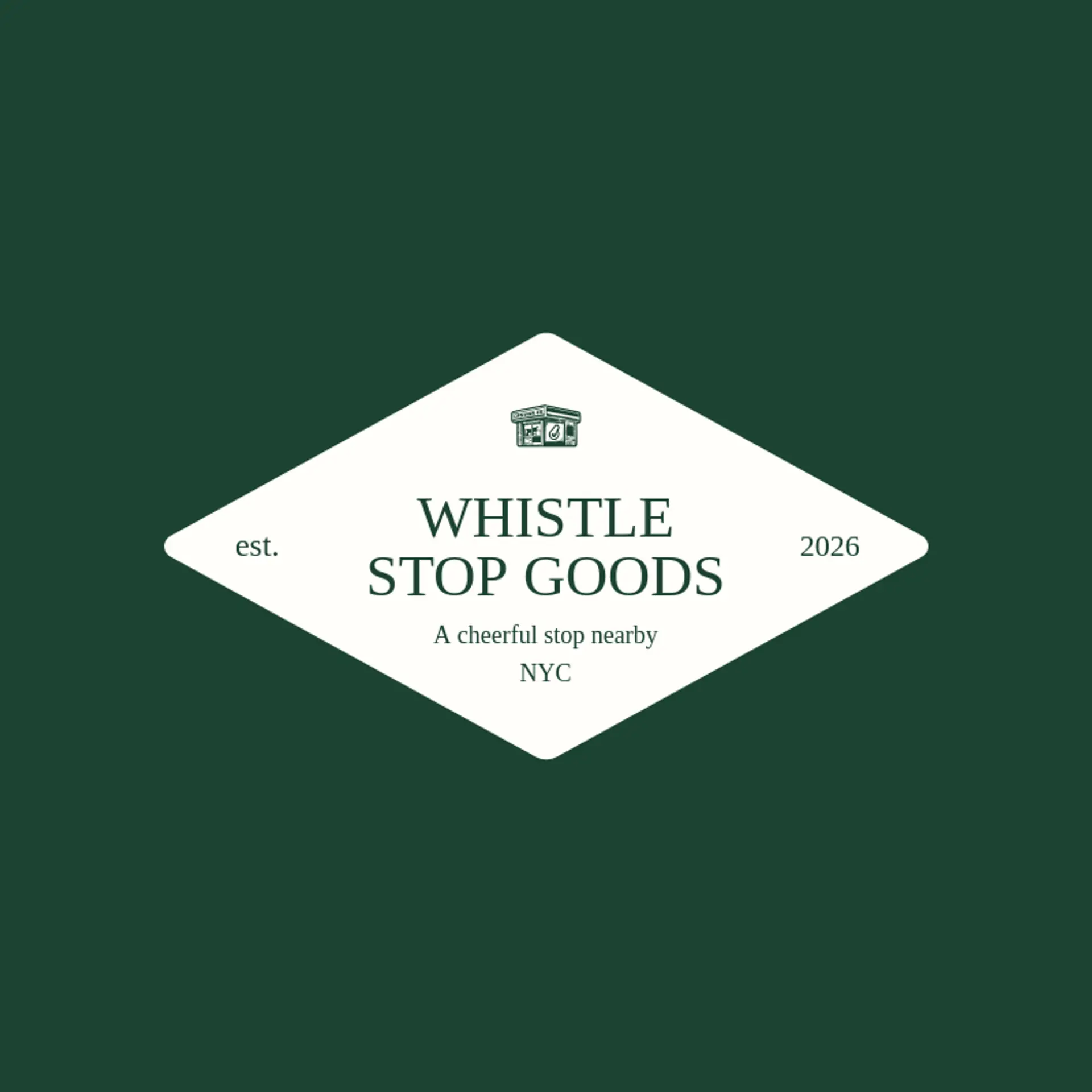 Whistle Stop Goods logo for convenience store