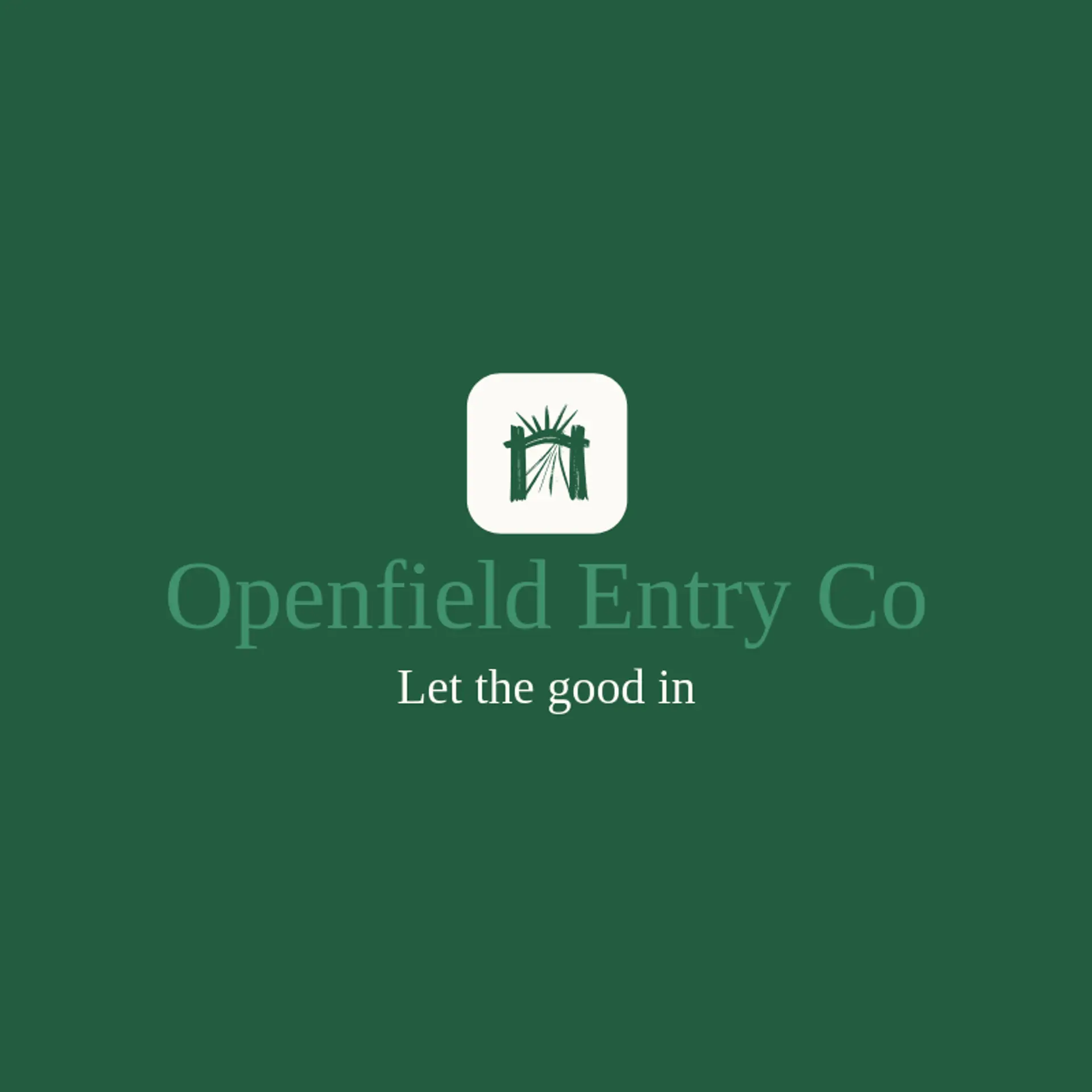 Openfield Entry Co logo for gate