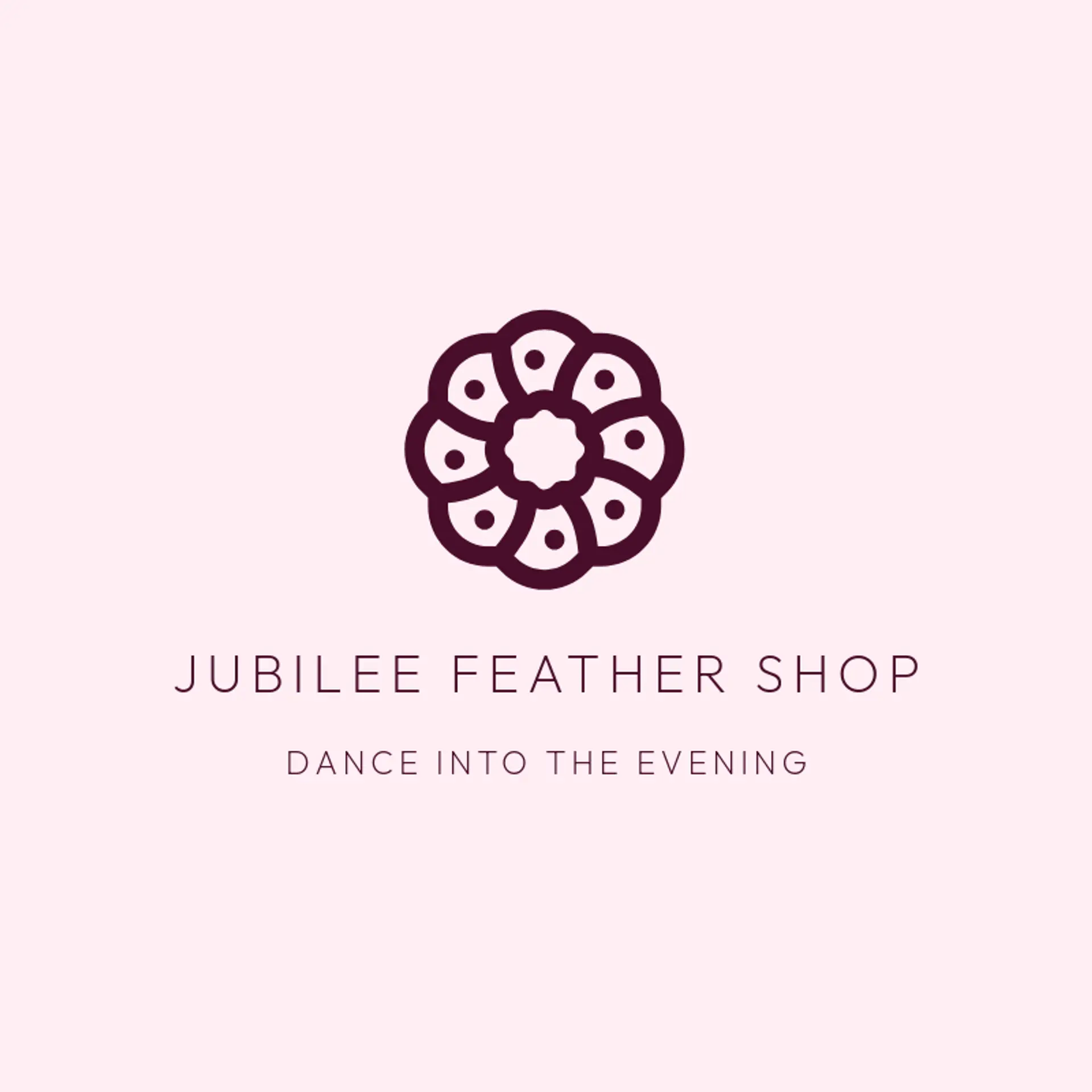 Jubilee Feather Shop logo for mardi gras