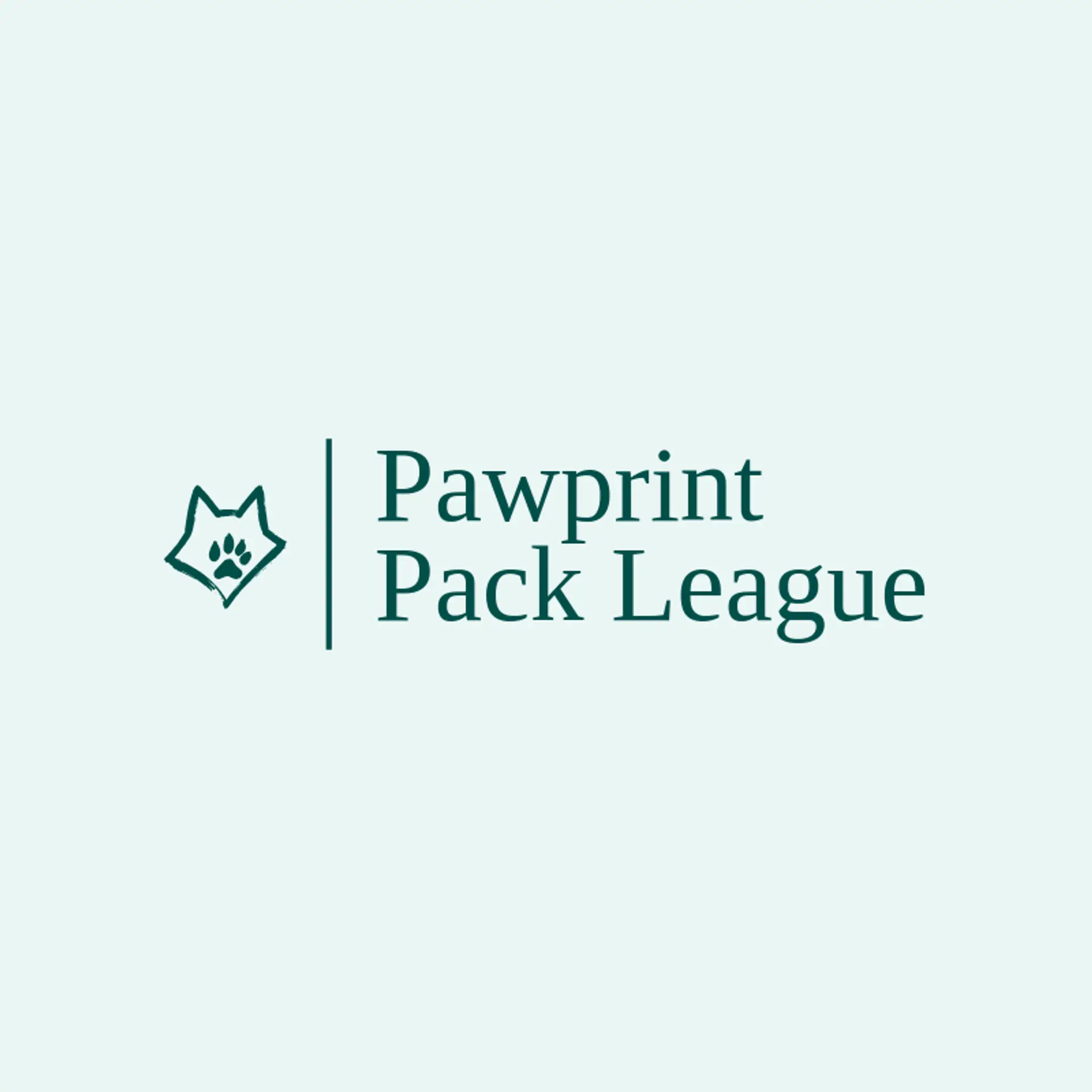 Pawprint Pack League logo for wolf head