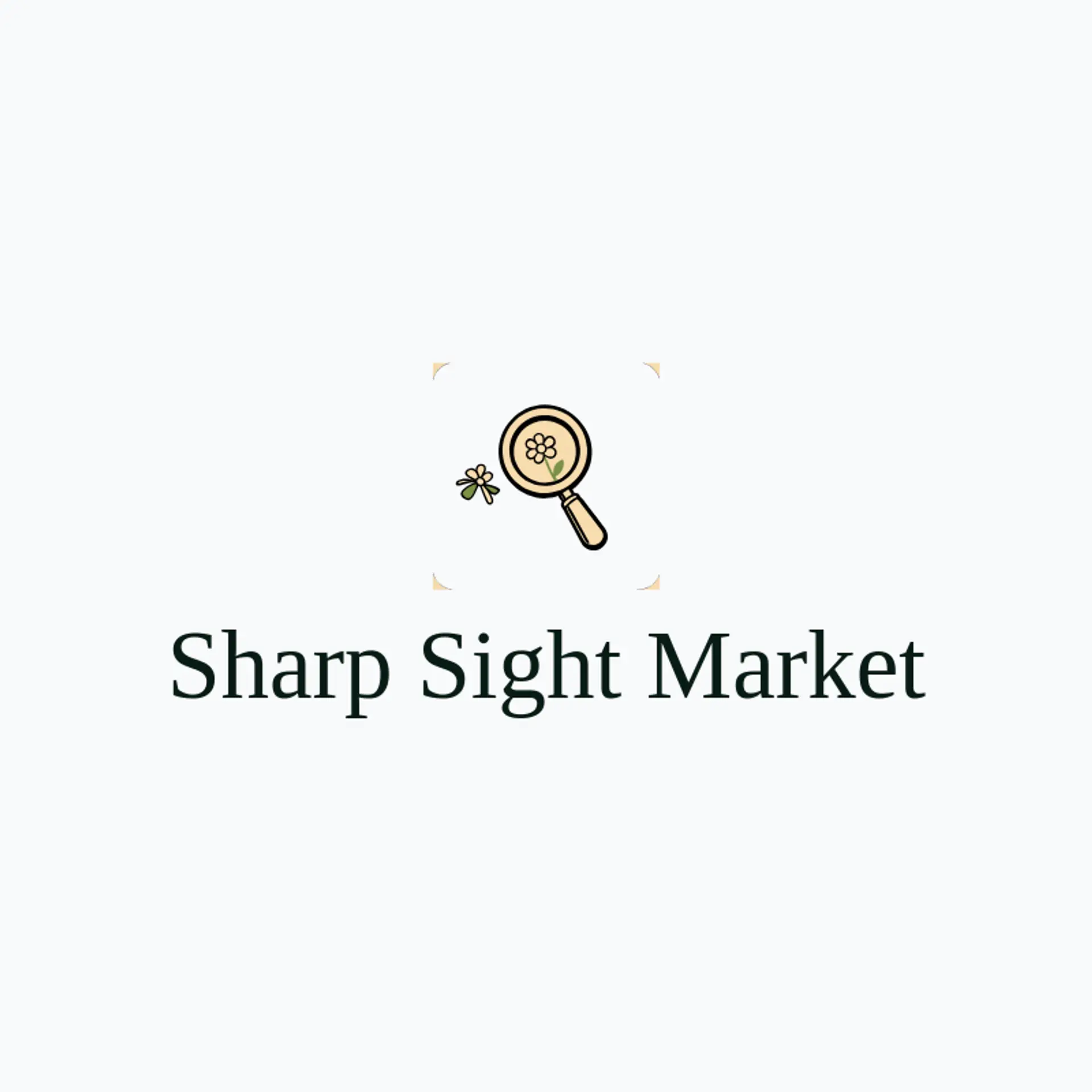 Sharp Sight Market logo for magnifying glass