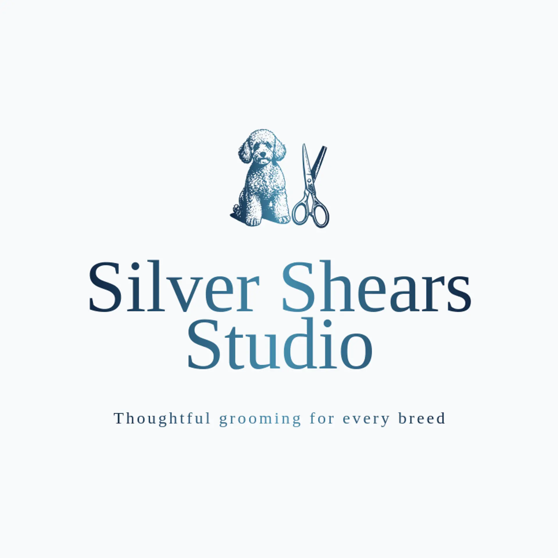 Silver Shears Studio logo for dog grooming
