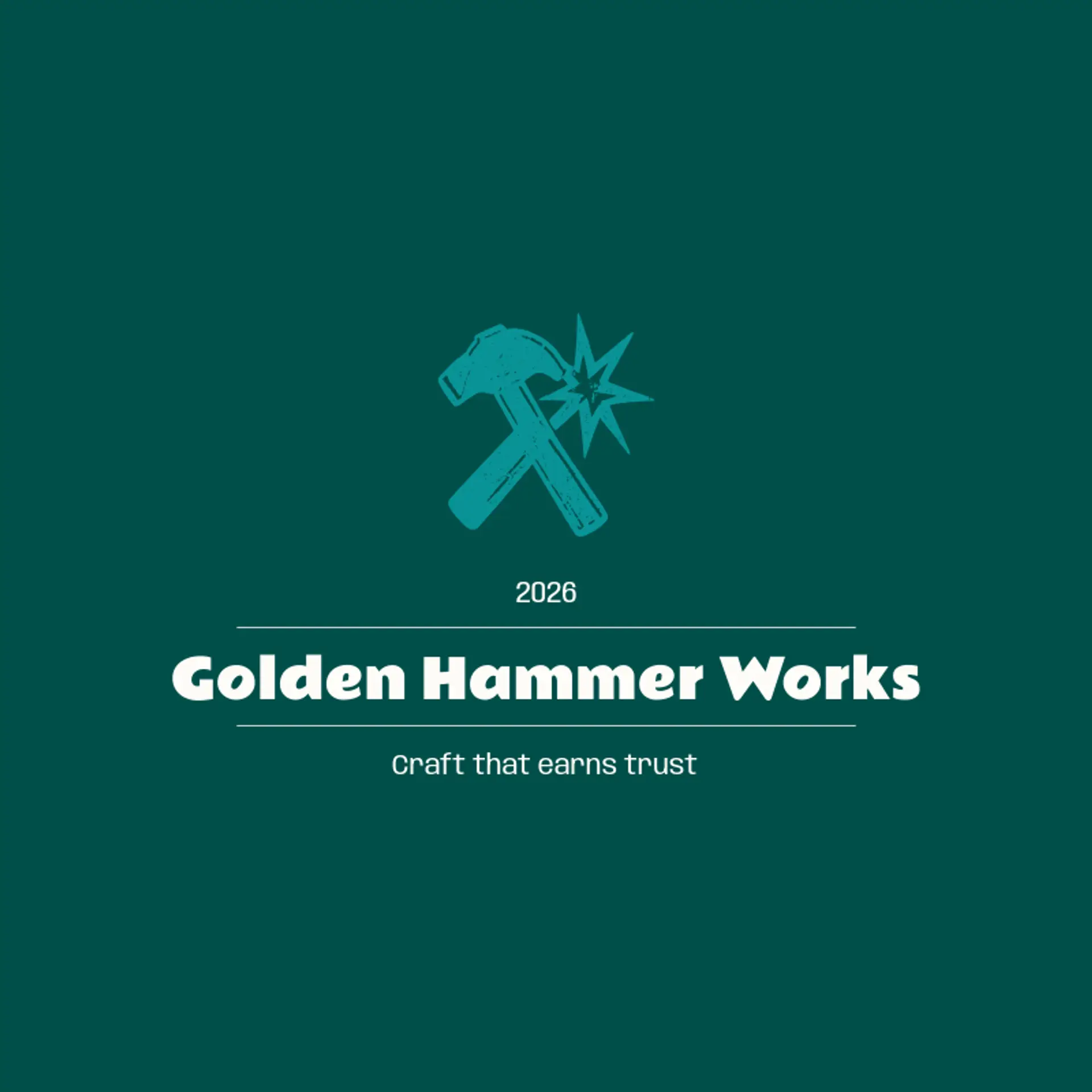 Golden Hammer Works logo for construction company