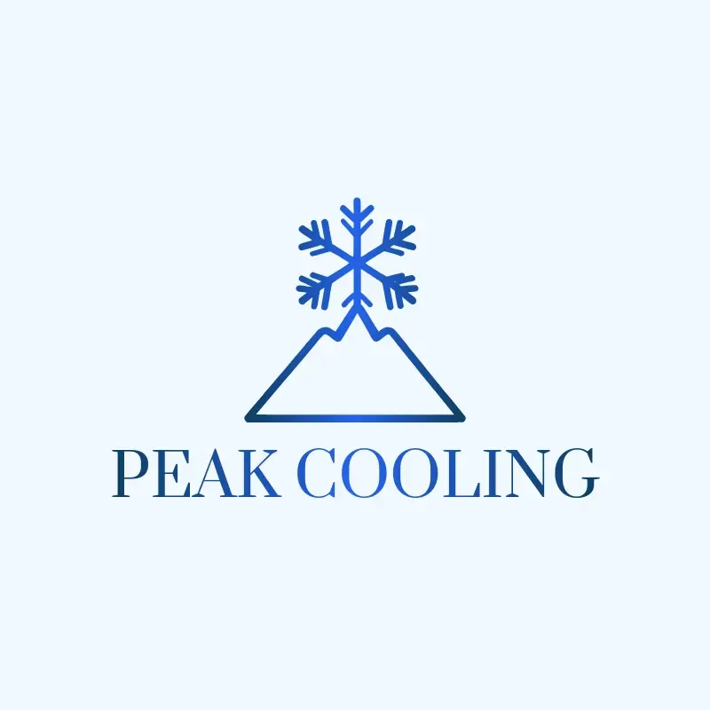 The HVAC name Peak Cooling as a branded logo with a single color icon