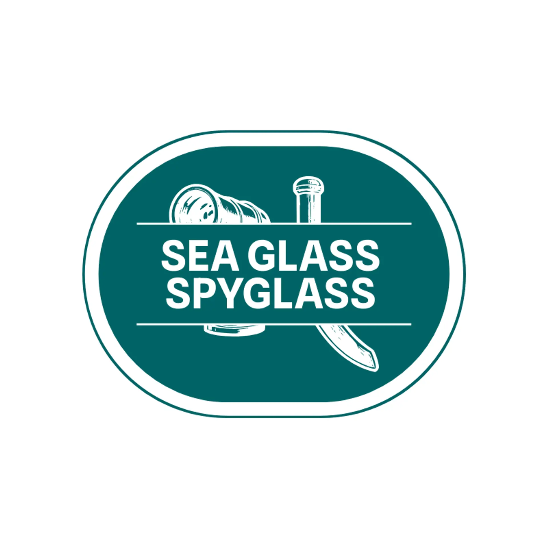 Sea Glass Spyglass logo for pirate