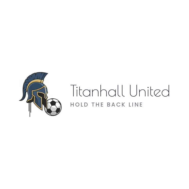 Titan helmet soccer team logo for Titanhall United