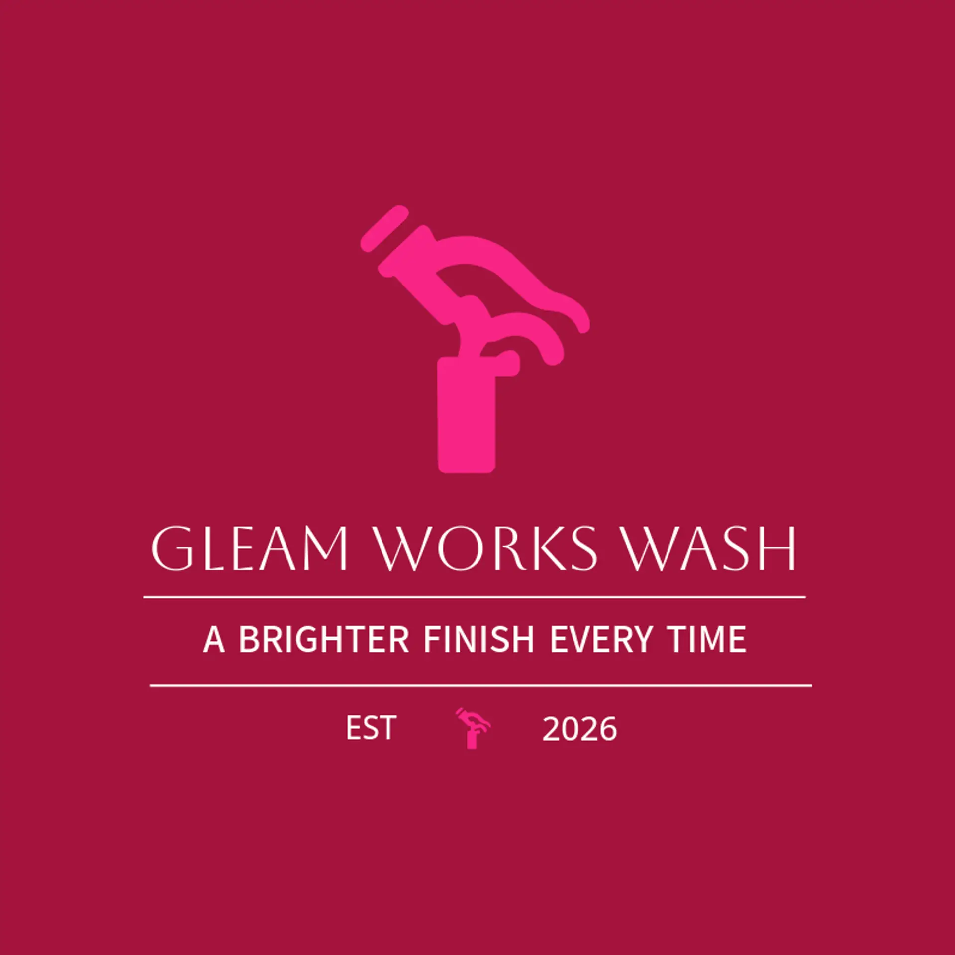 Gleam Works Wash logo for pressure washing