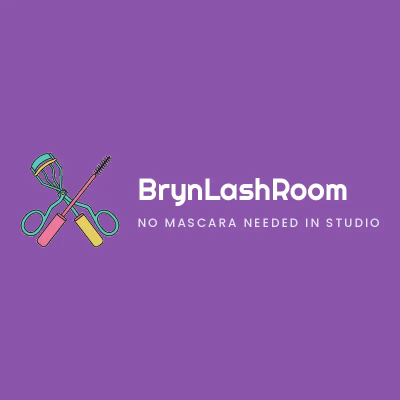 Lash curler and mascara wand lash logo in a retro style