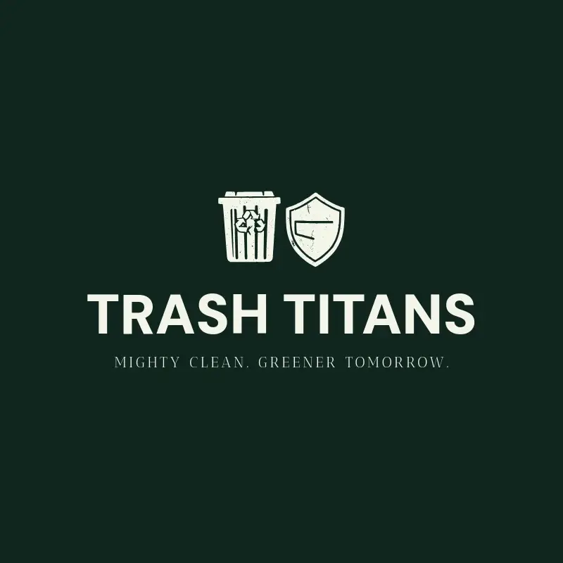 The junk removal name Trash Titans as a branded logo with a single color icon