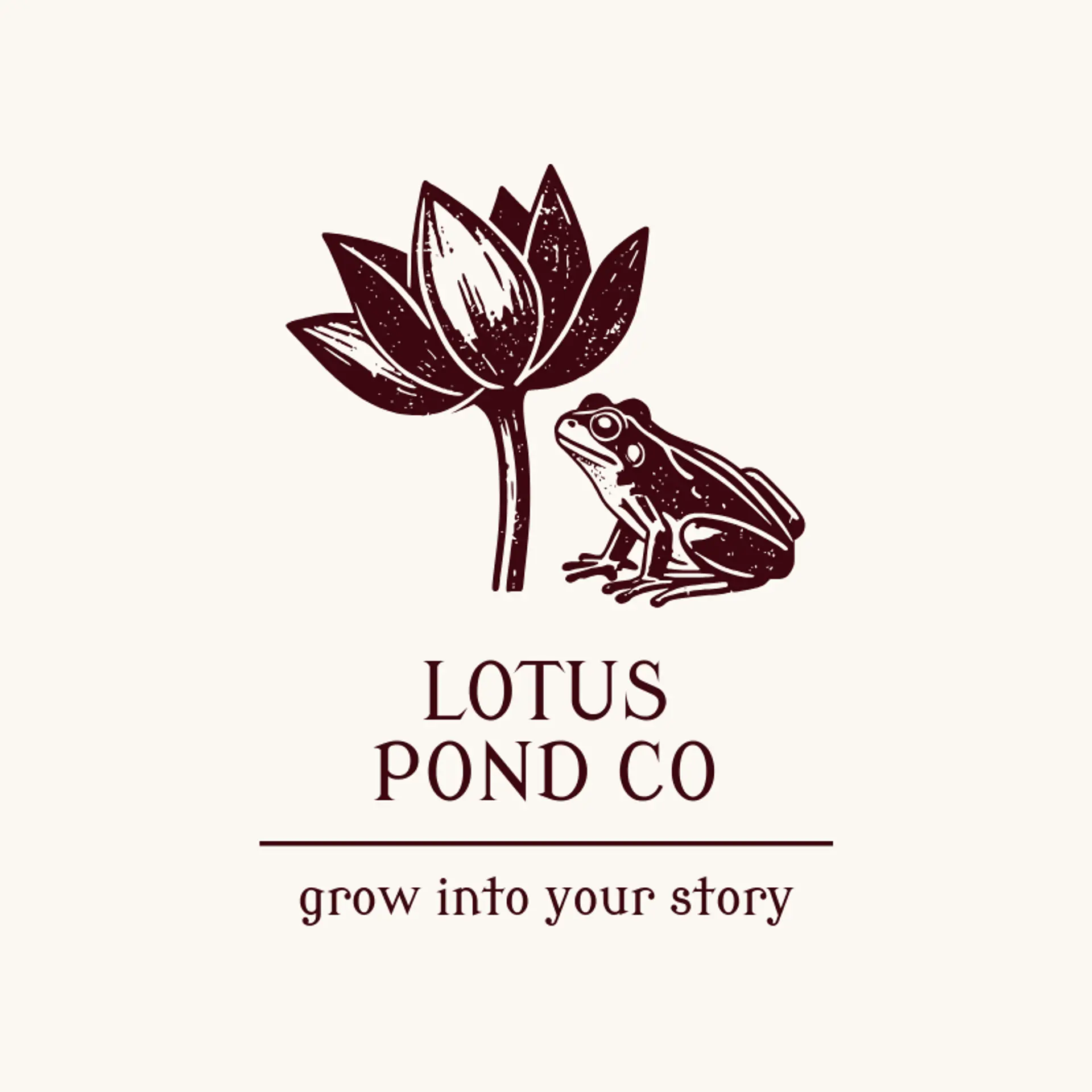 Lotus Pond Co logo for frog