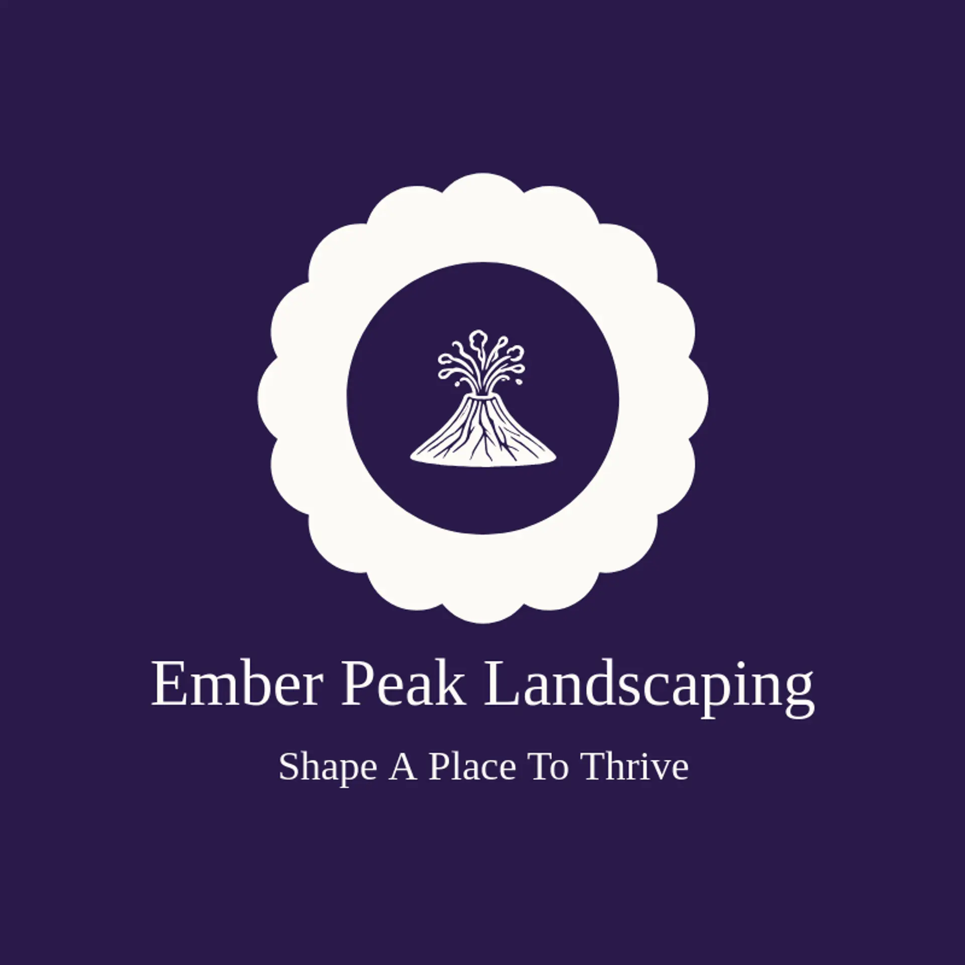 Ember Peak Landscaping logo for volcano