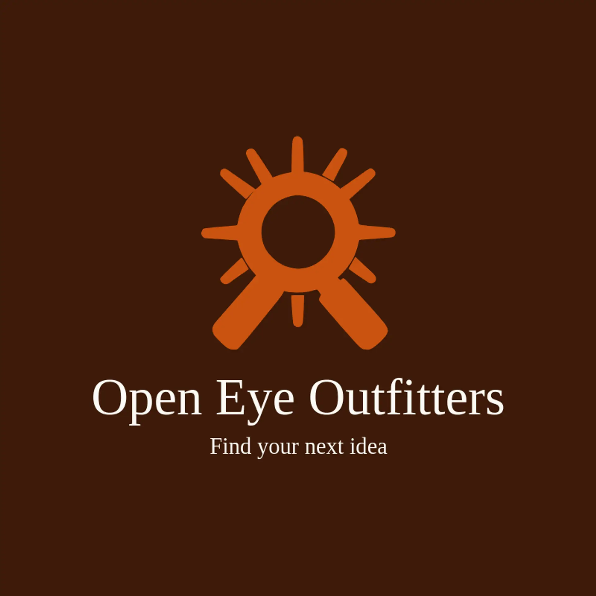 Open Eye Outfitters logo for magnifying glass