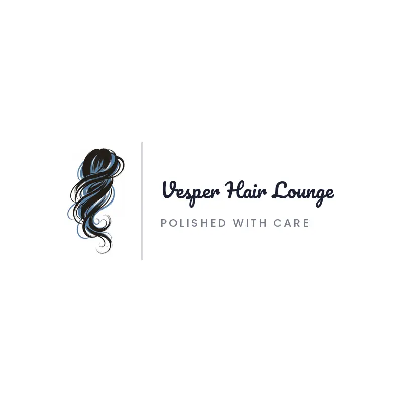 Elegant flowing hair, a hair stylist logo in a brush paint style