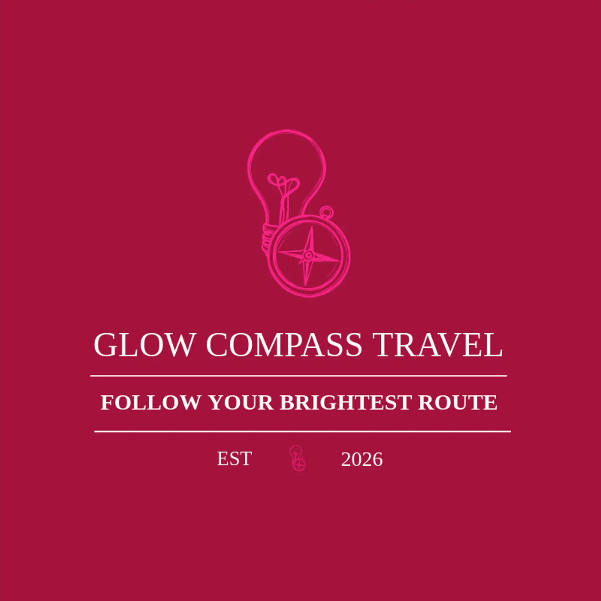 Glow Compass Travel logo for light bulb
