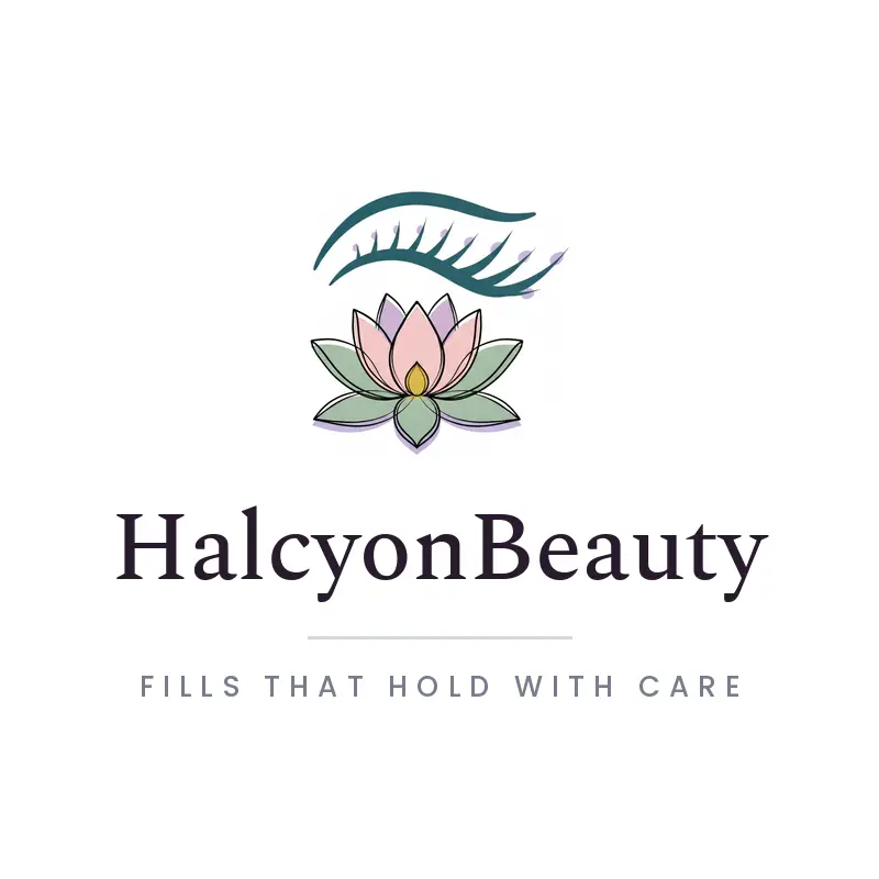 Eyelash and spa lotus flower lash logo in an illustration style