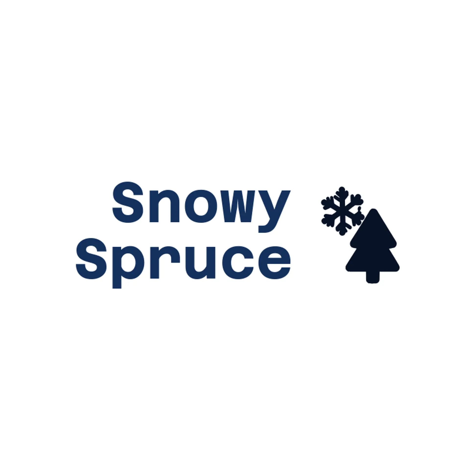 Snowy Spruce logo for christmas tree