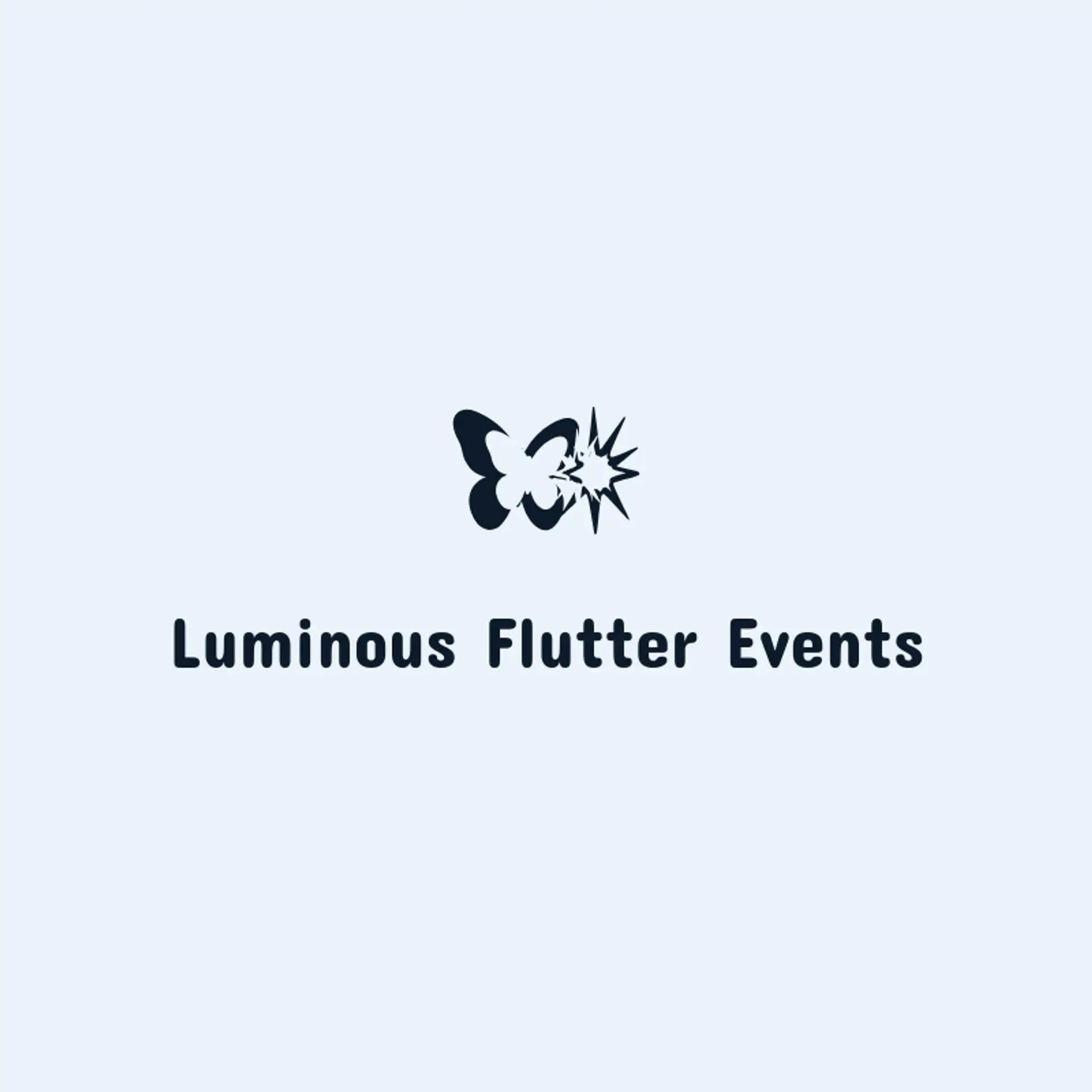 Luminous Flutter Events logo for butterfly