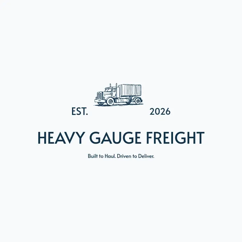 The trucking company name Heavy Gauge Freight as a branded logo with a single color icon