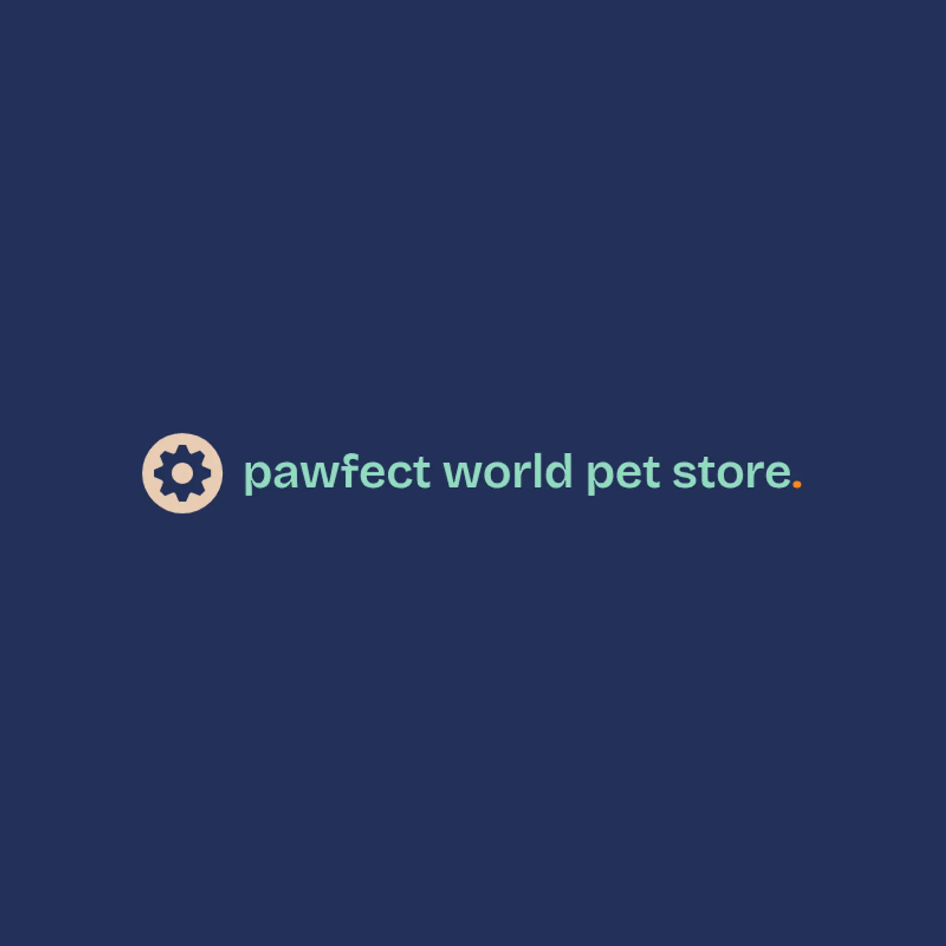 Pawfect World Pet Store logo for pet store