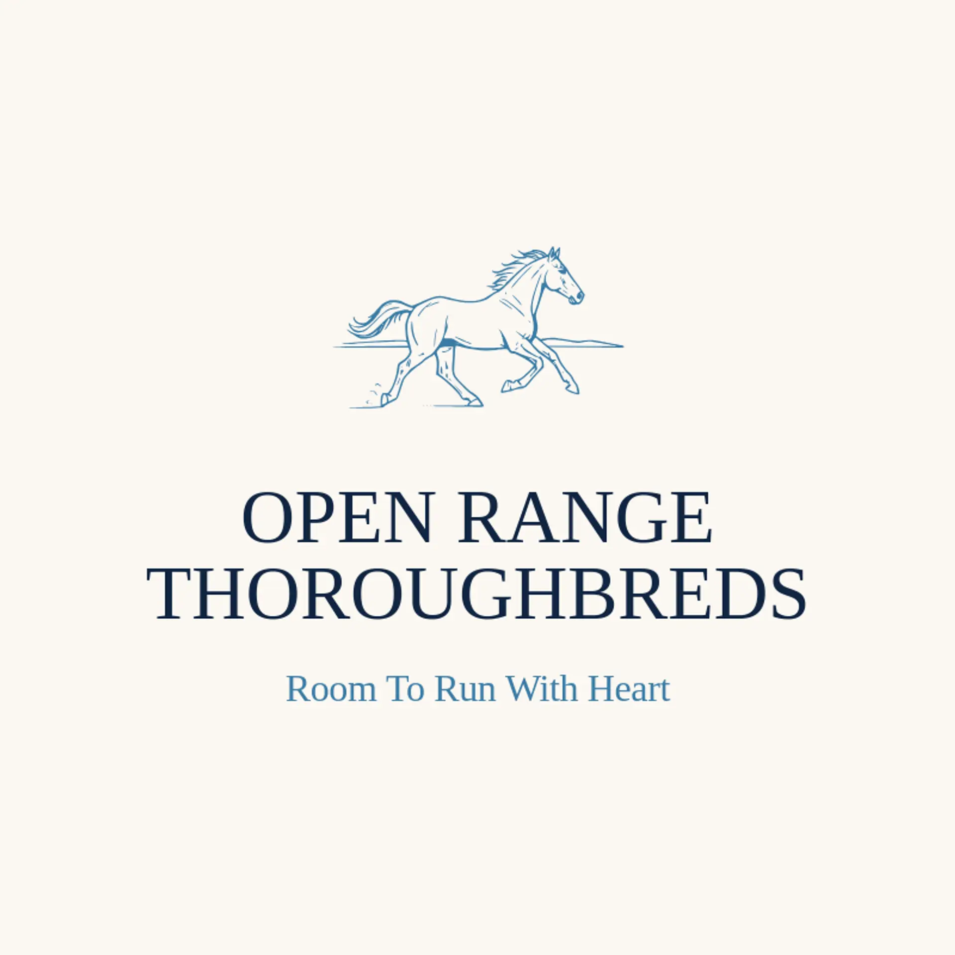Open Range Thoroughbreds logo for horse racing